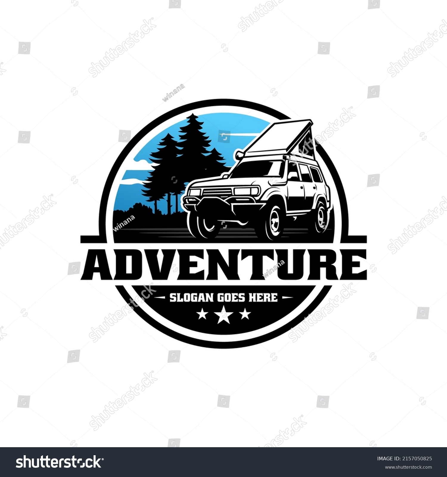SVG of camper car with pop up tent logo vector svg
