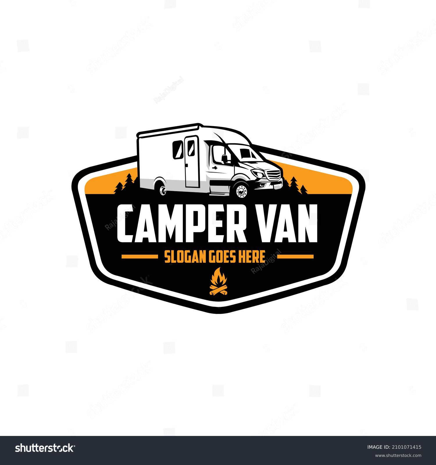 SVG of Camper van caravan RV motorhome emblem logo. Best for camper van and RV rental related business svg