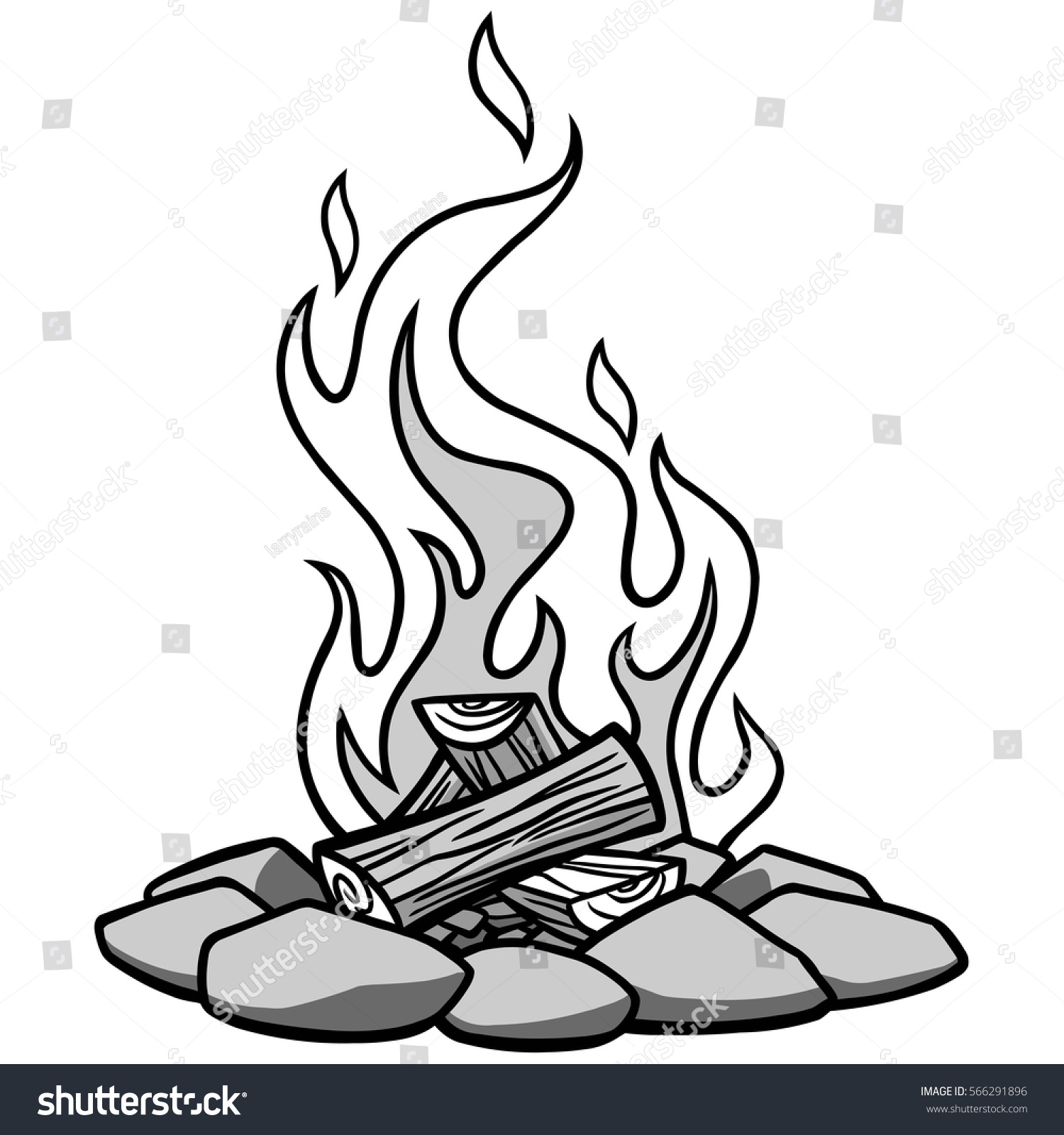 Campfire Illustration Stock Vector 566291896 - Shutterstock