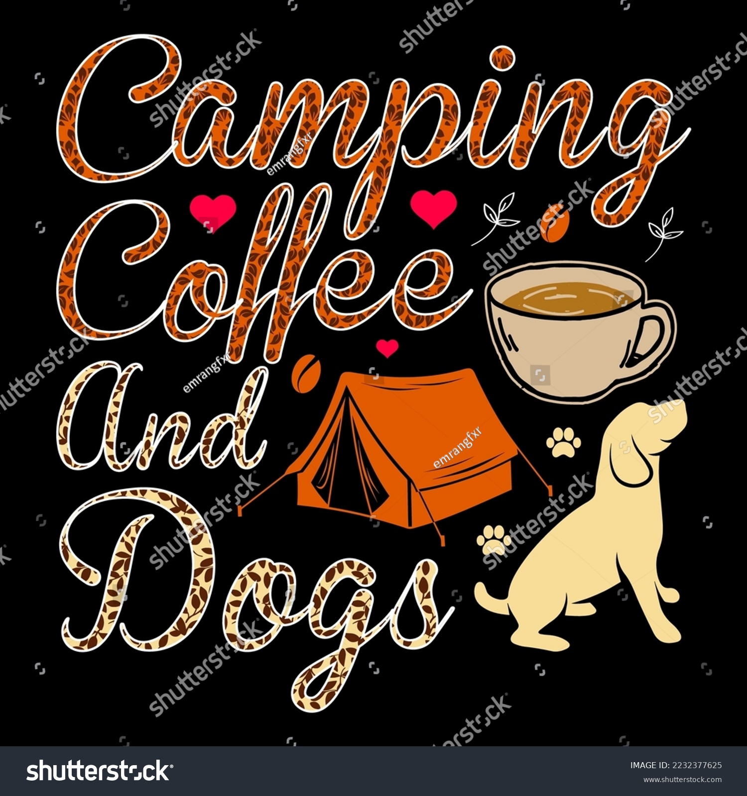 SVG of Camping Coffee and Dogs Coffee SVG Sublimation Vector Graphic T-Shirt Sublimation svg