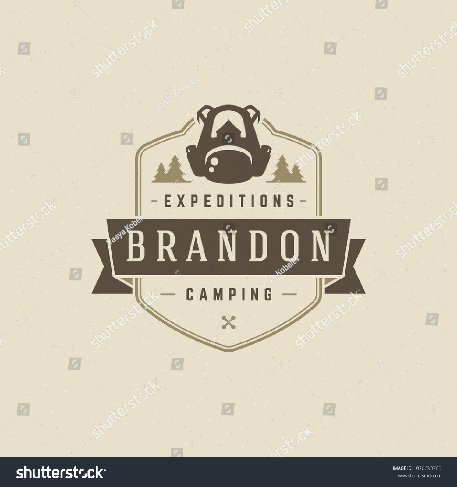 Camping Logo Emblem Vector Illustration Outdoor Stock Vector (Royalty ...