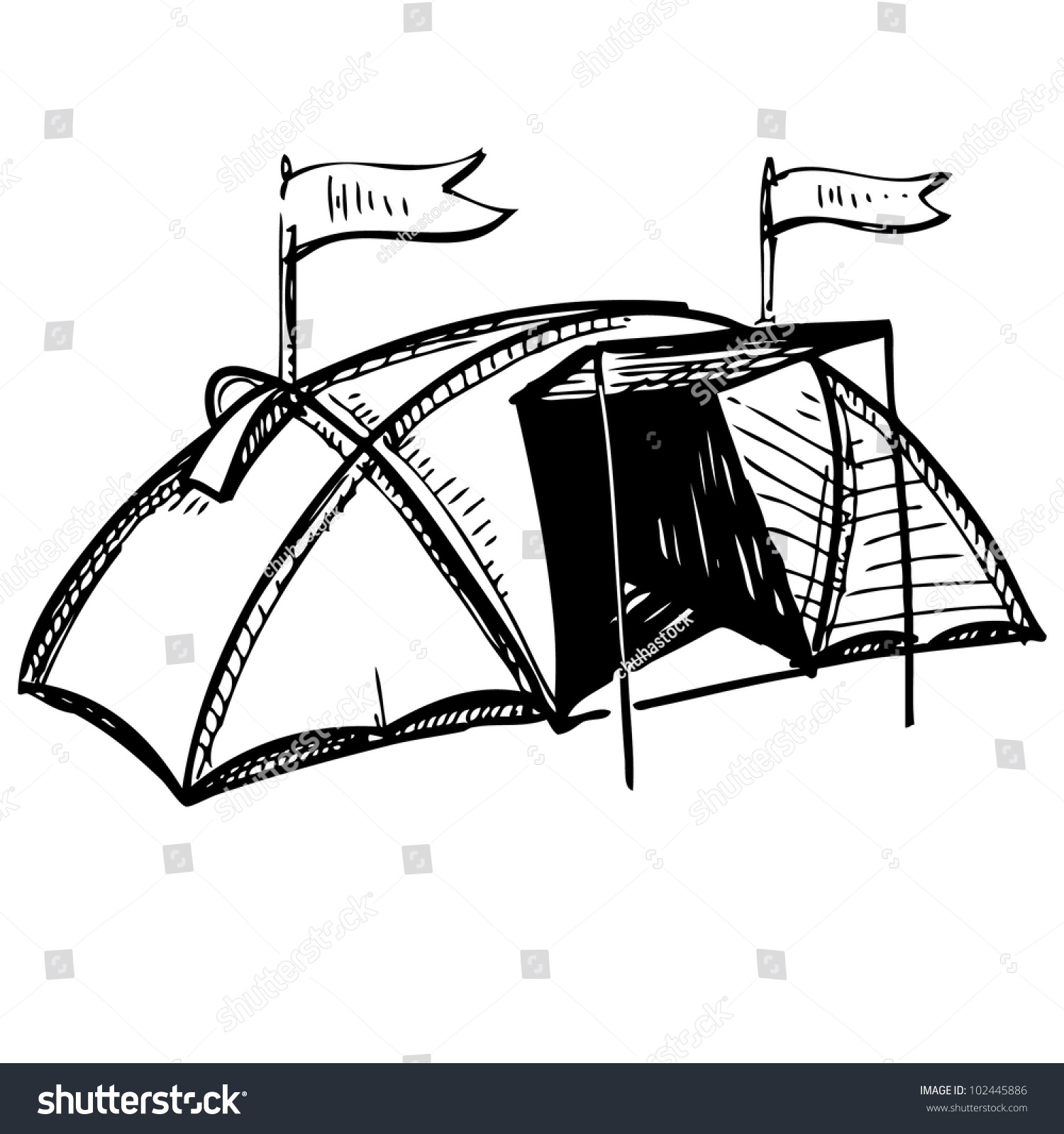 SVG of Camping tent. Hand drawing sketch vector illustration svg