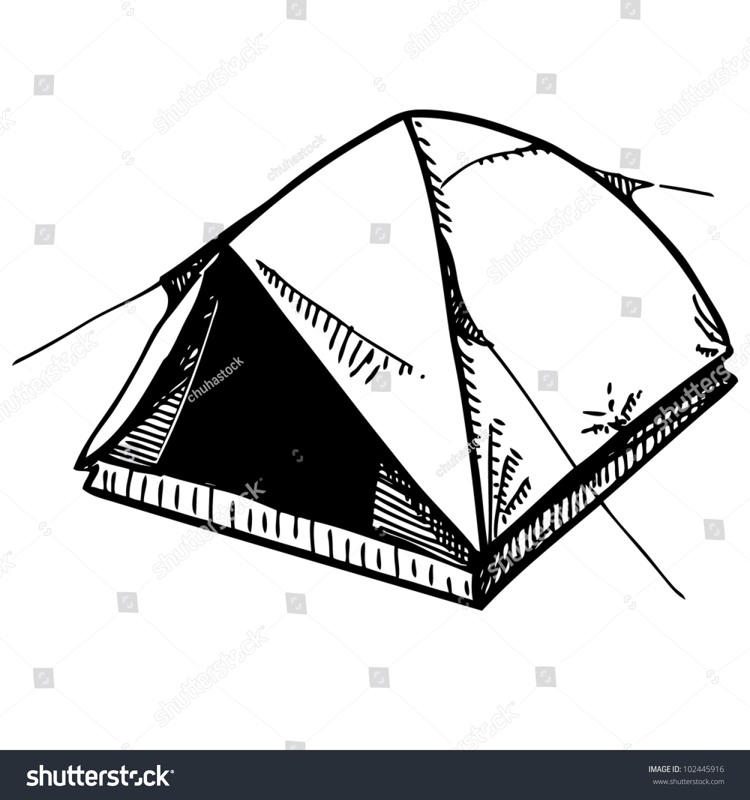 SVG of Camping tent. Hand drawing sketch vector illustration svg