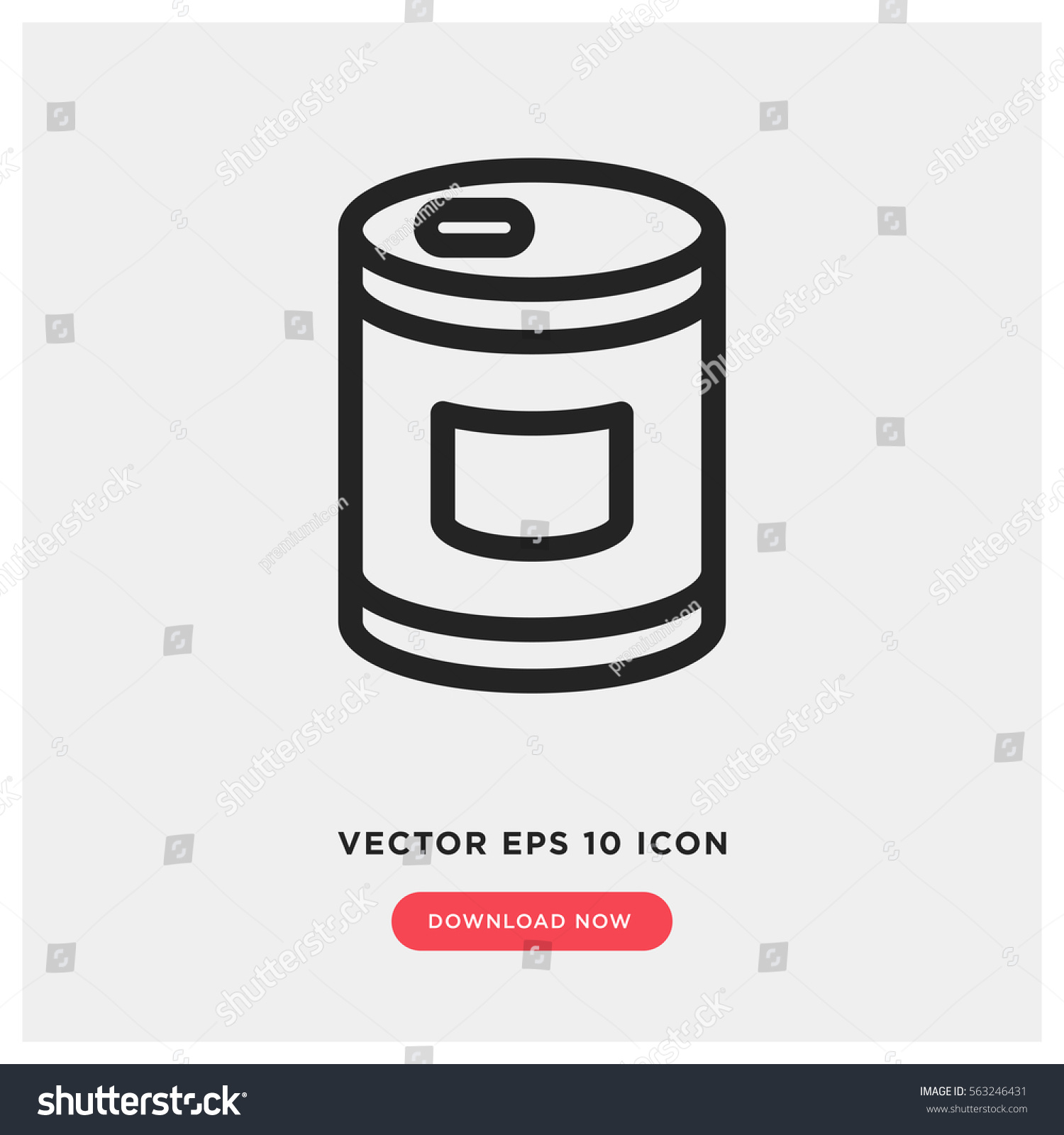 Icono de Can vector: vector de stock (libre de regalías) 563246431 ...