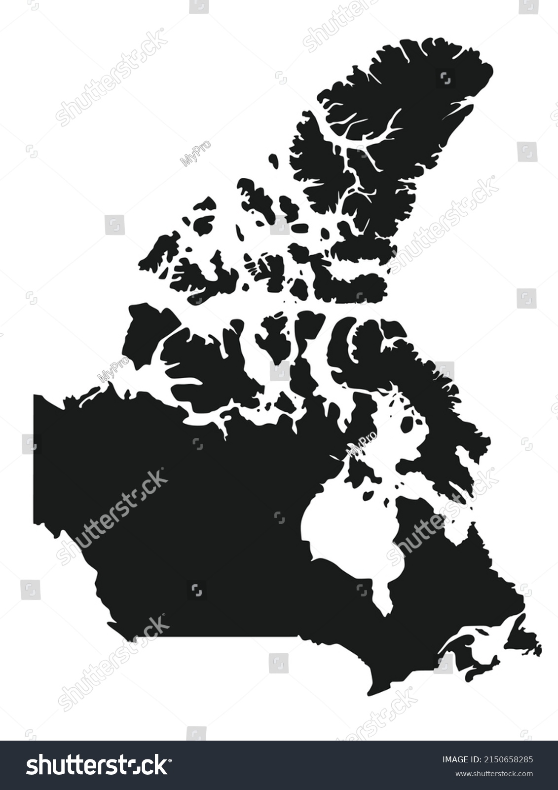 Canada Black Map Vector Illustration Stock Vector (Royalty Free ...