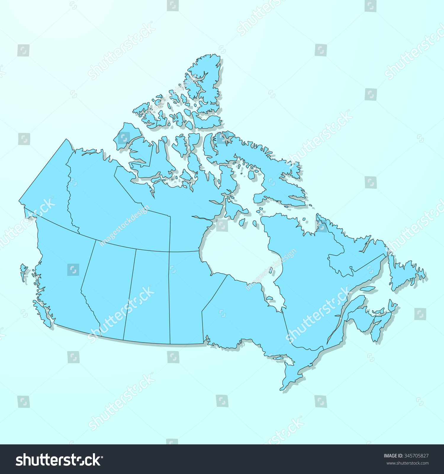 Canada Blue Map On Degraded Background Stock Vector 345705827 ...