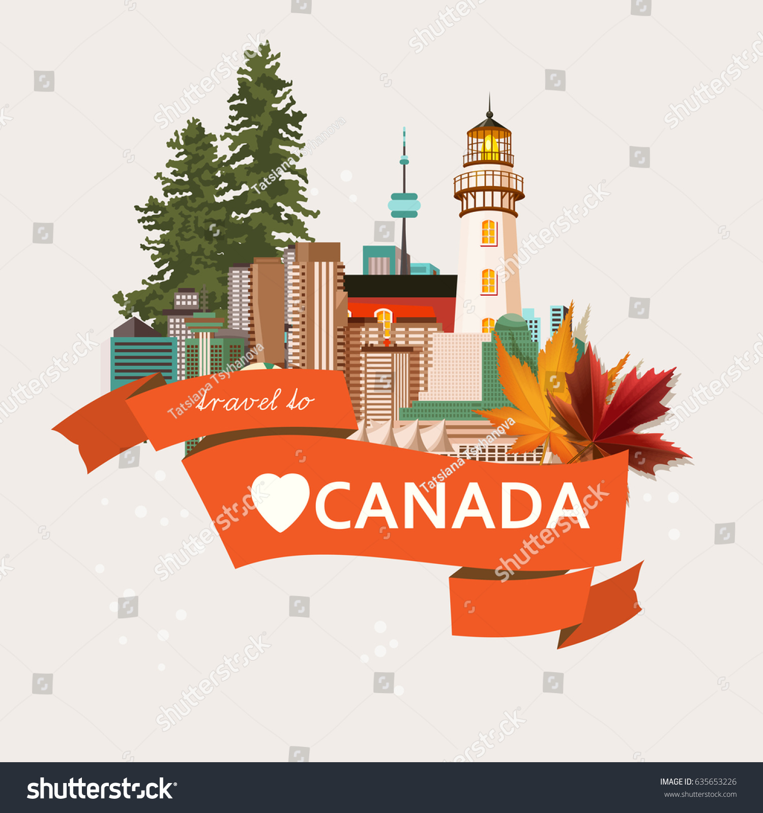 Canada Canadian Tradition Vector Icons Banner Stock Vector 635653226 Shutterstock