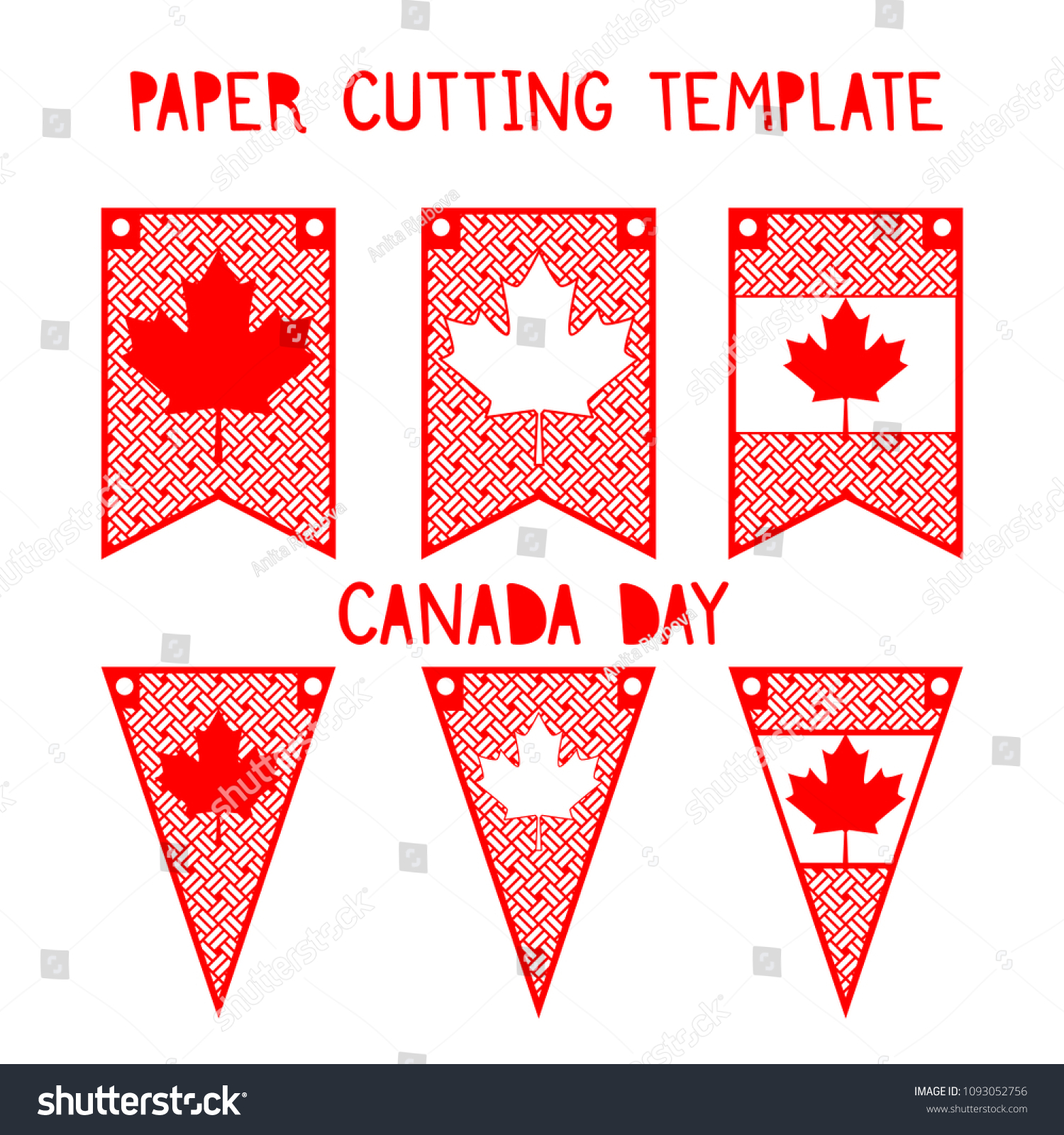 Canada Day Set Patterns Decorative Flags Holidays Stock Image