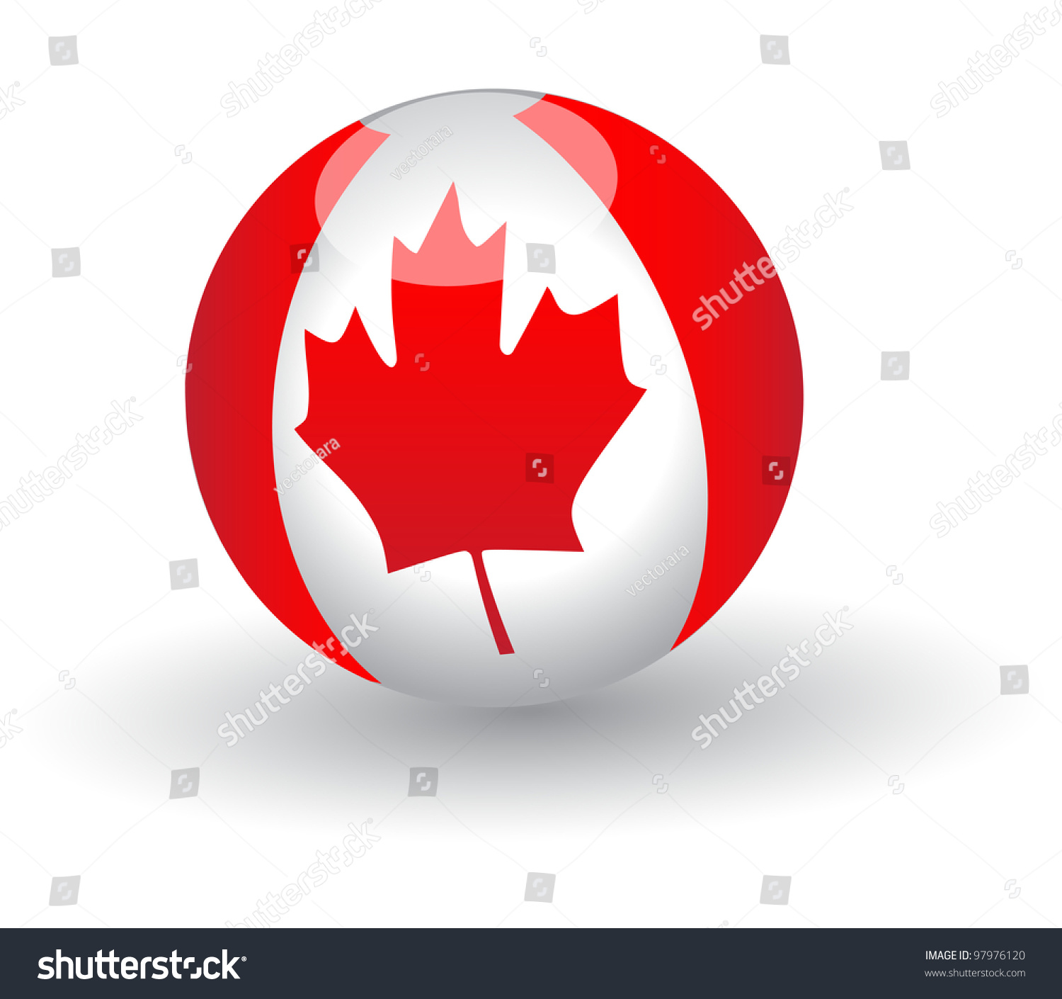 Canada Flag Globe.Vector - 97976120 : Shutterstock