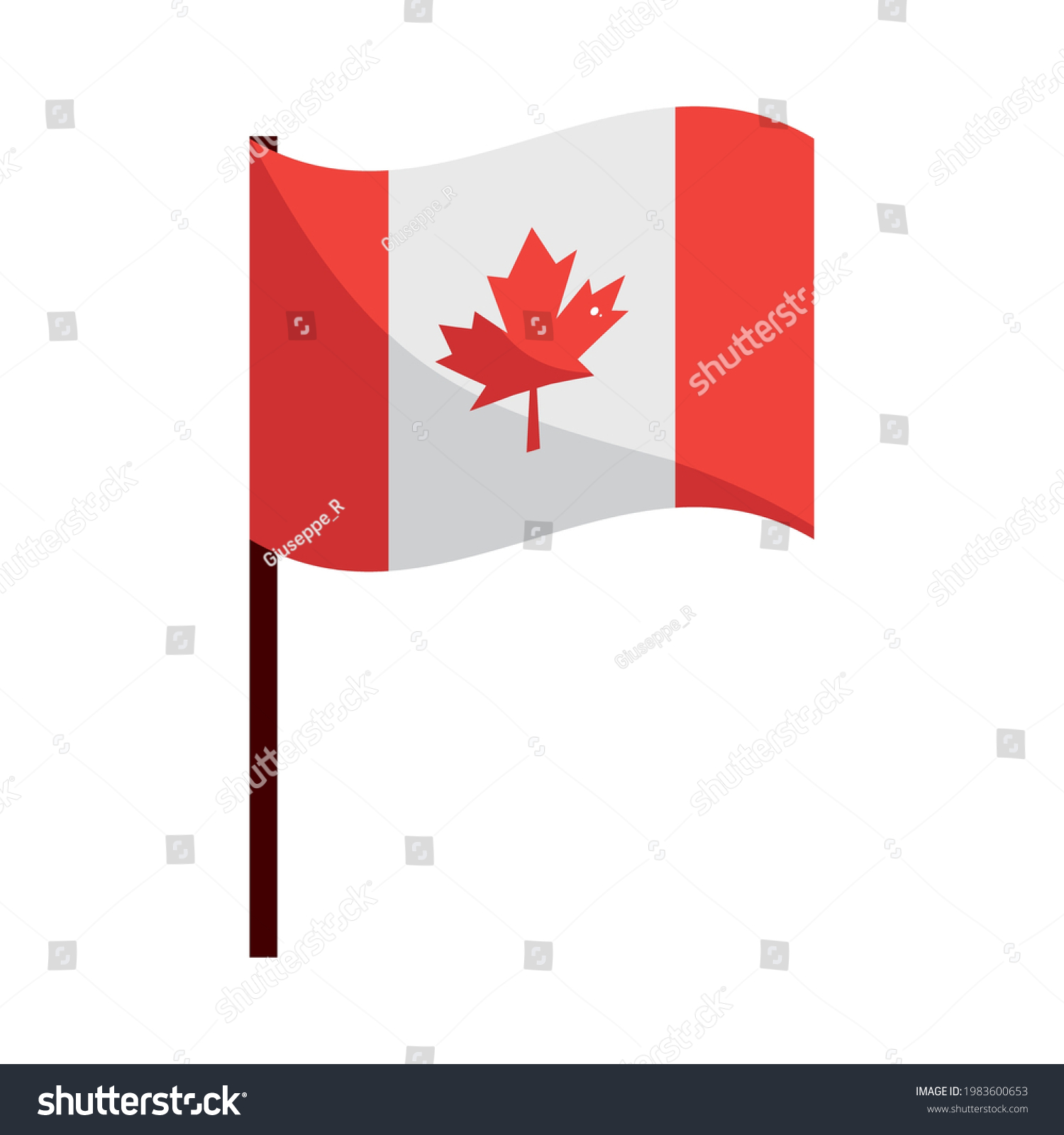 Canada Flag Pole Isolated Stock Vector (Royalty Free) 1983600653 ...