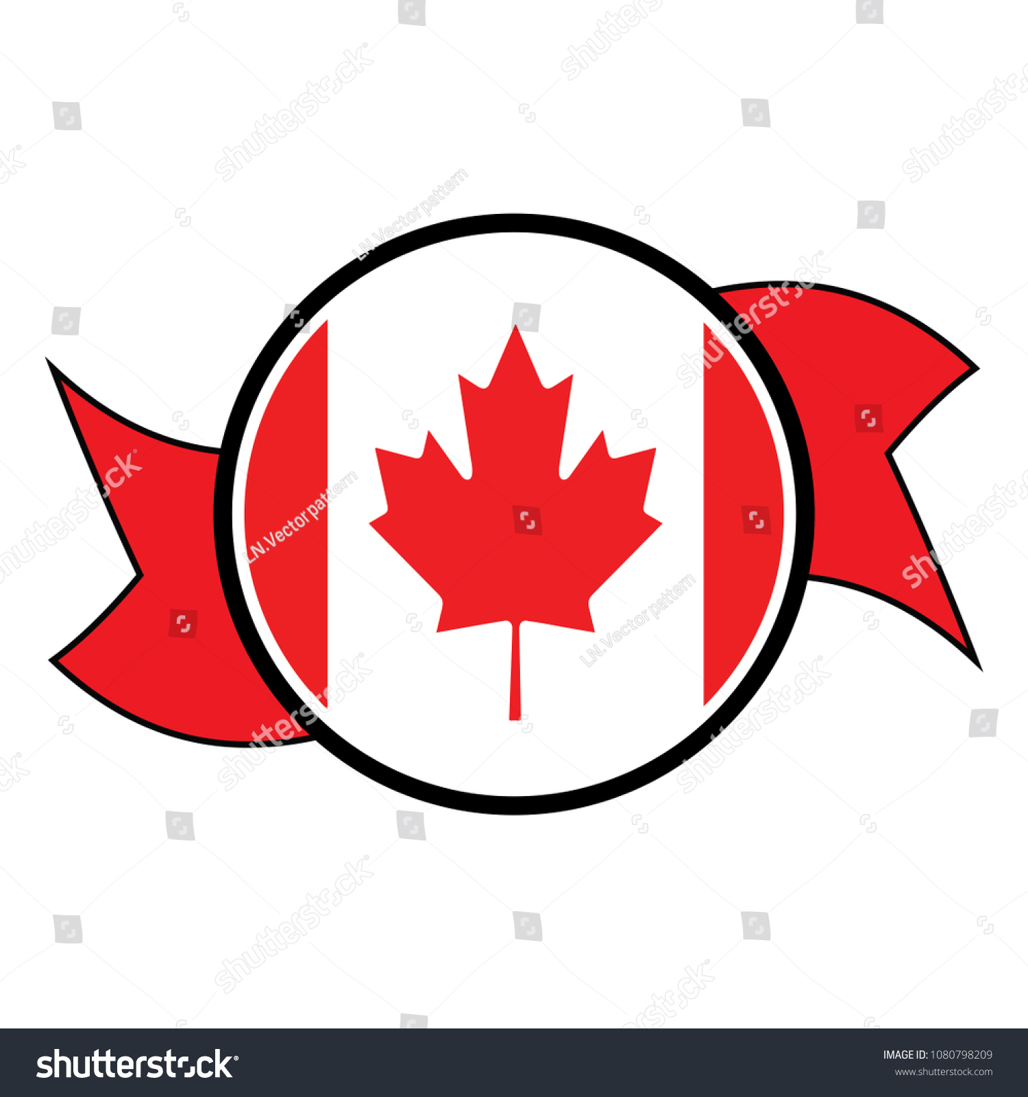 Canada Flag Round Button Icon Flag Stock Vector (Royalty Free ...