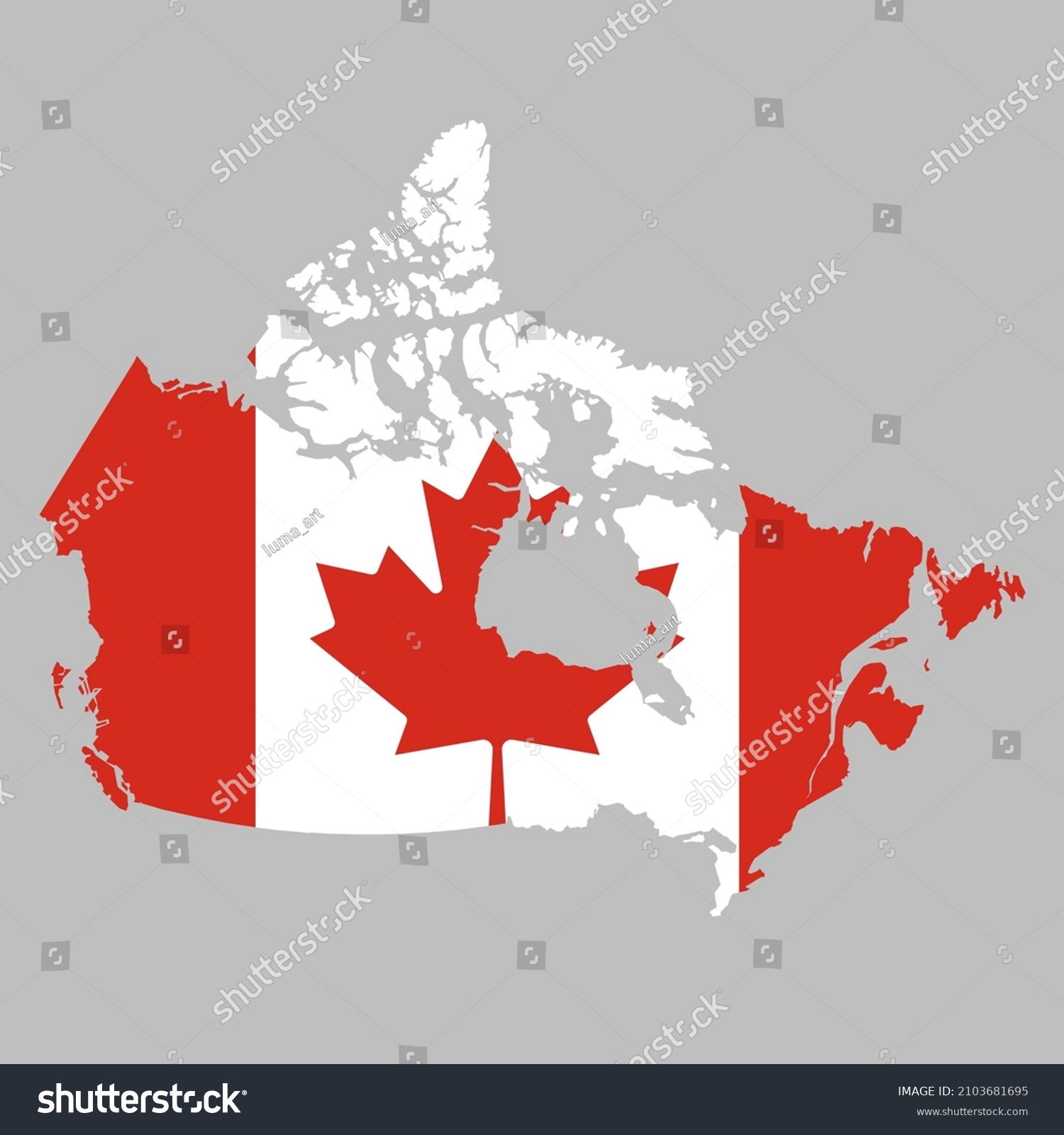 Canada Flag Inside Canadian Map Borders Stock Vector (Royalty Free ...