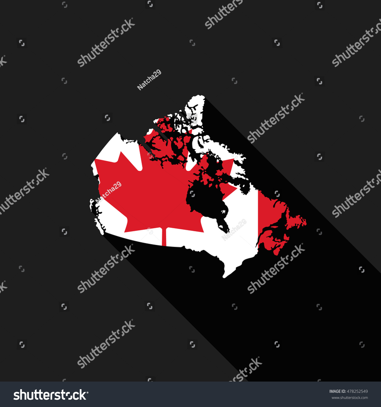 Canada Flag Map Flat Design Icon Stock Vector (Royalty Free) 478252549 ...