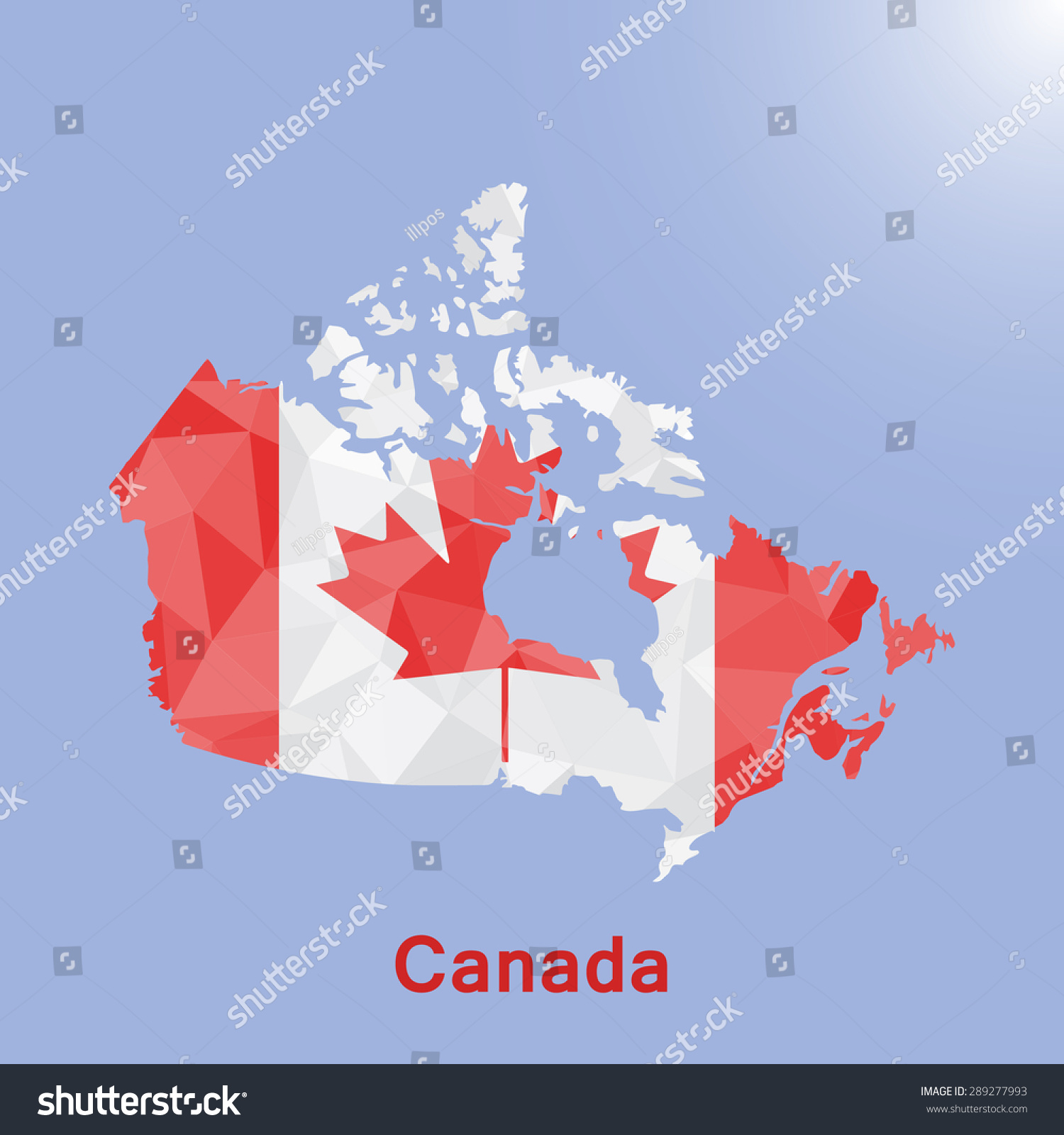 Canada Flag Map Geometric Polygonal Styleabstract Stock Vector ...