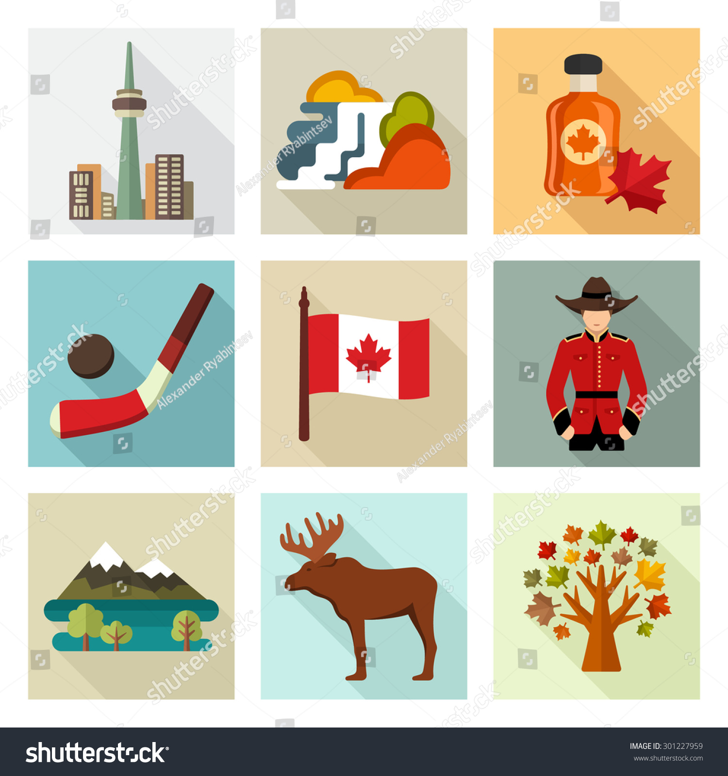 Canada Icon Set Stock Vector 301227959 - Shutterstock