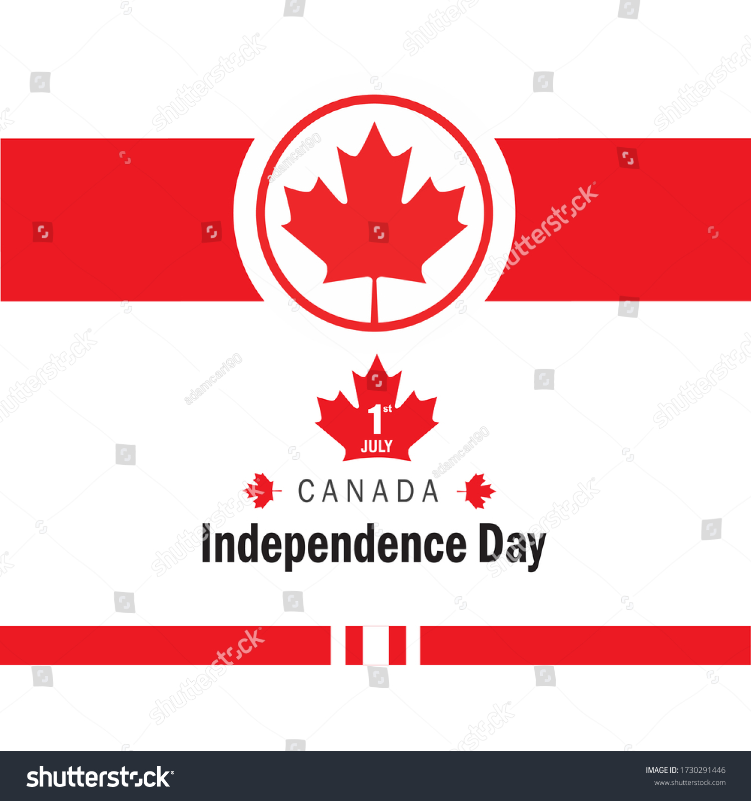 Canada Independence Day Greeting Illustration เวกเตอร์สต็อก (ปลอดค่า