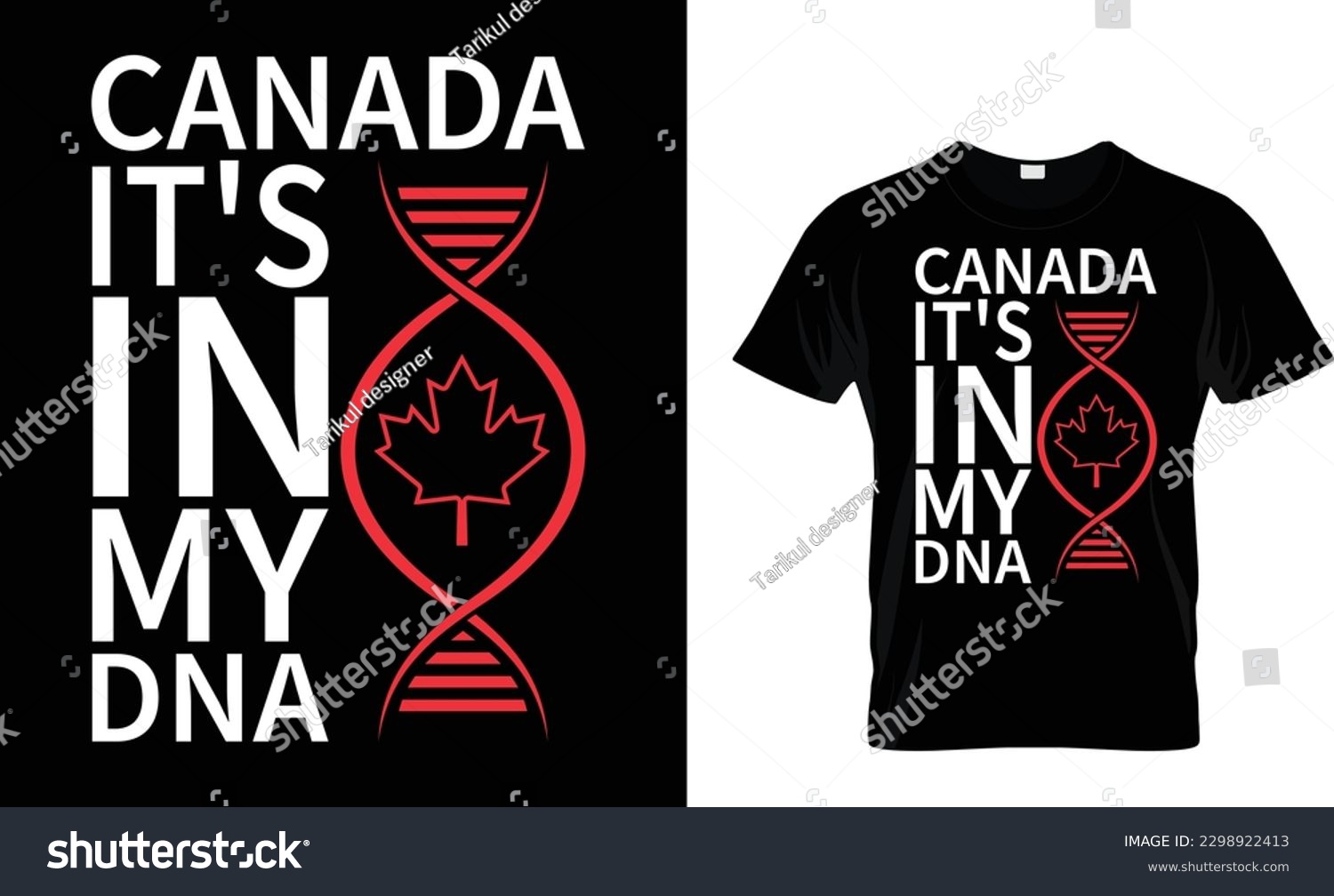 SVG of canada it's in my dna T-Shirt design template svg