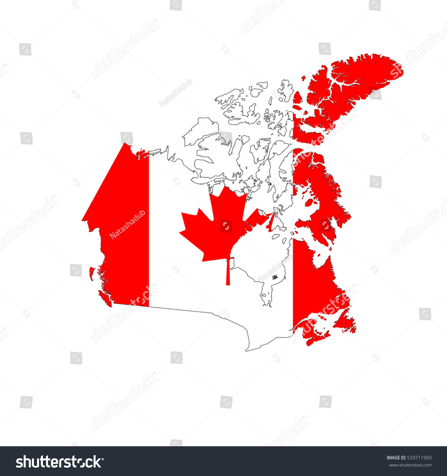 Canada Map Flag White Background Stock Vector 533711950 - Shutterstock