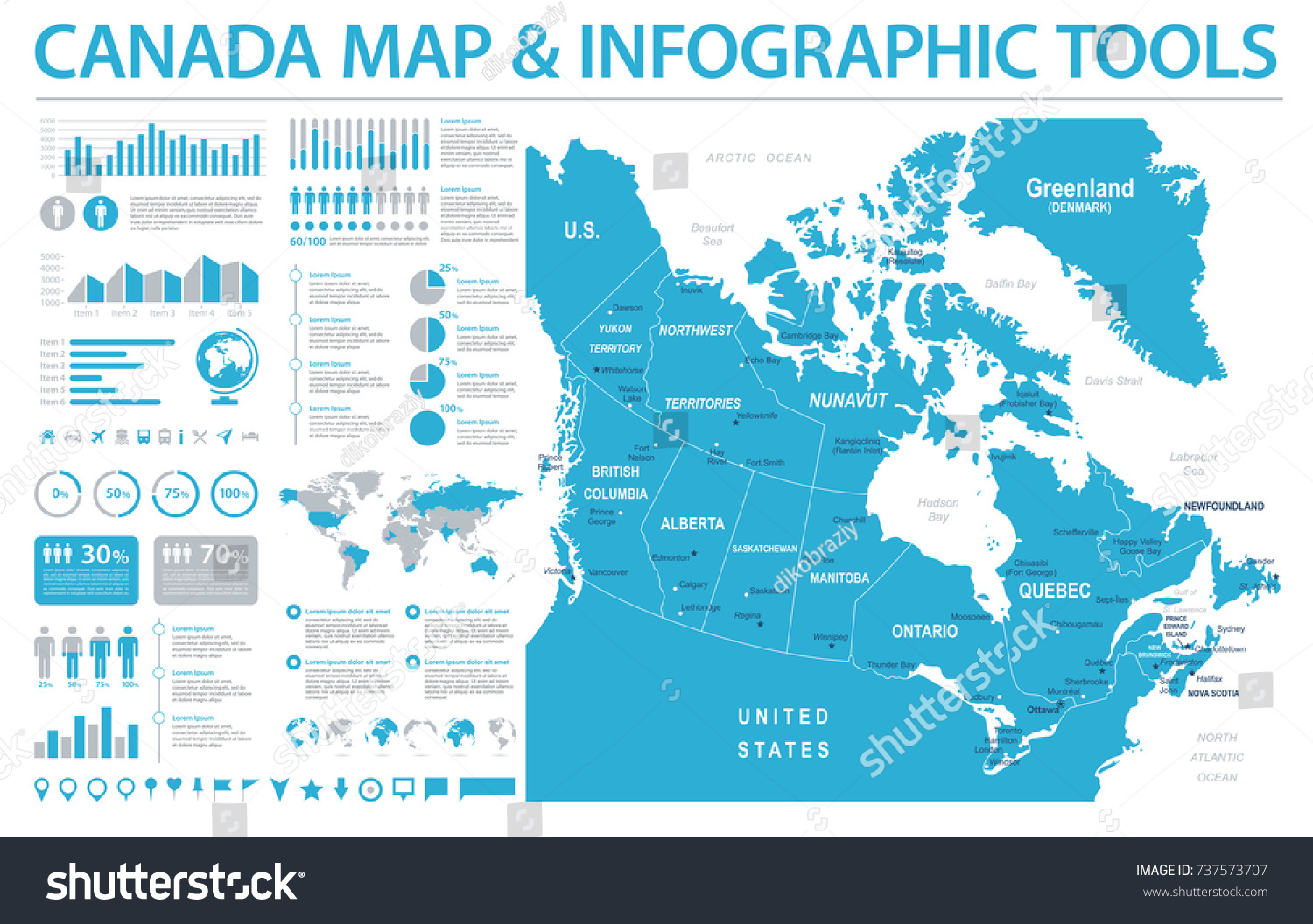 Vektor Stok Canada Map Provinces Cities Vector Illustration Tanpa Hot Sex Picture 