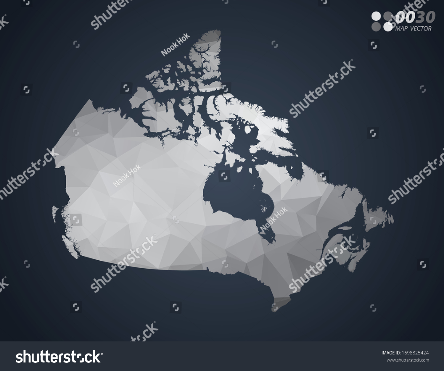 Canada Map Grey Polygon Red Triangle Stock Vector (royalty Free) 1698825424