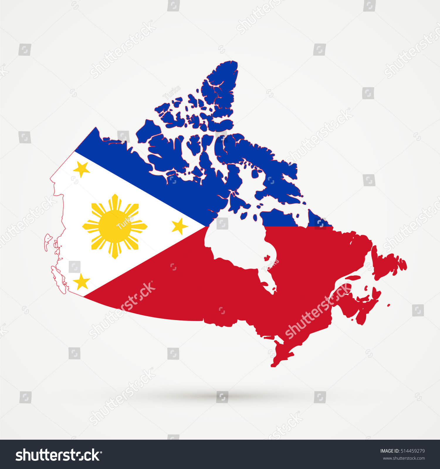 Philippines To Canada Map Canada Map Philippines Flag Colors Editable Stock Vector (Royalty Free)  514459279 | Shutterstock