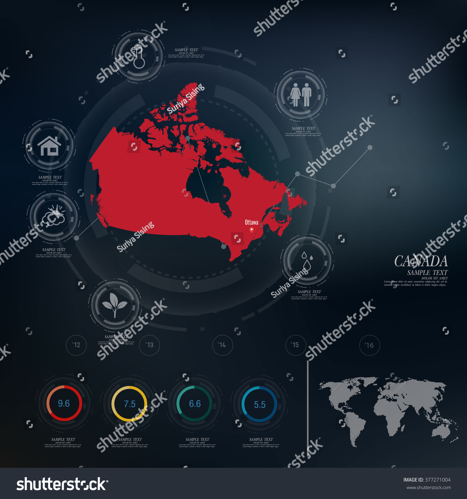 Canada Map Infographic Stock Vector (Royalty Free) 377271004 | Shutterstock