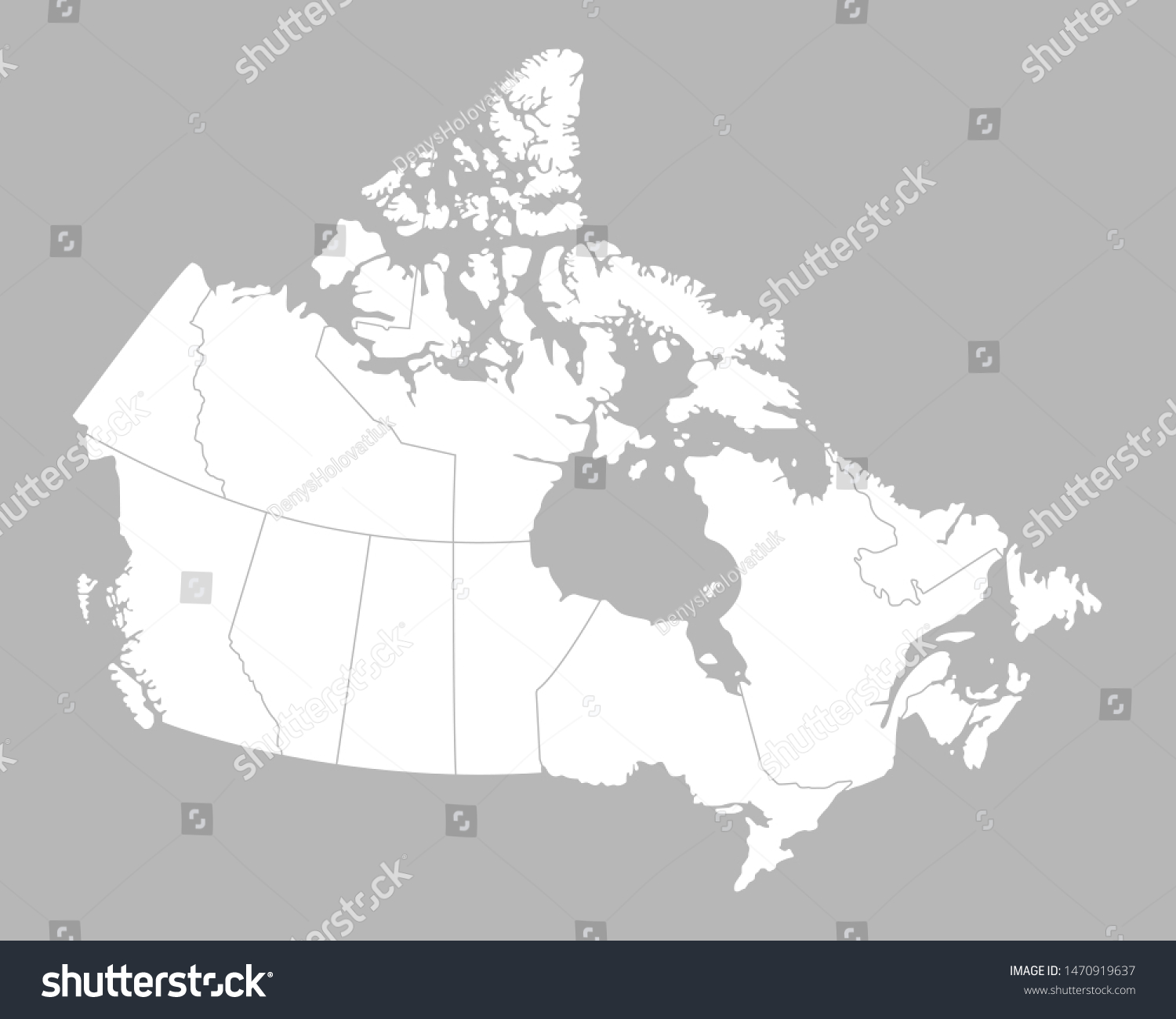 Canada Map Isolated On White Background 库存矢量图（免版税）1470919637 | Shutterstock