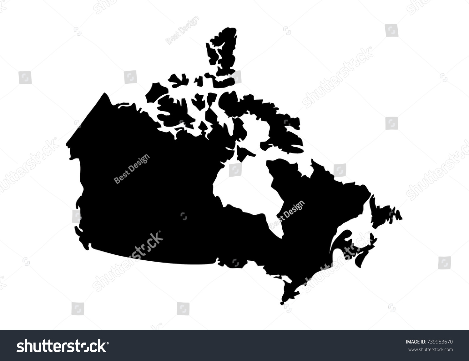 Canada Map Silhouette Vector Illustration Stock Vector (Royalty Free ...