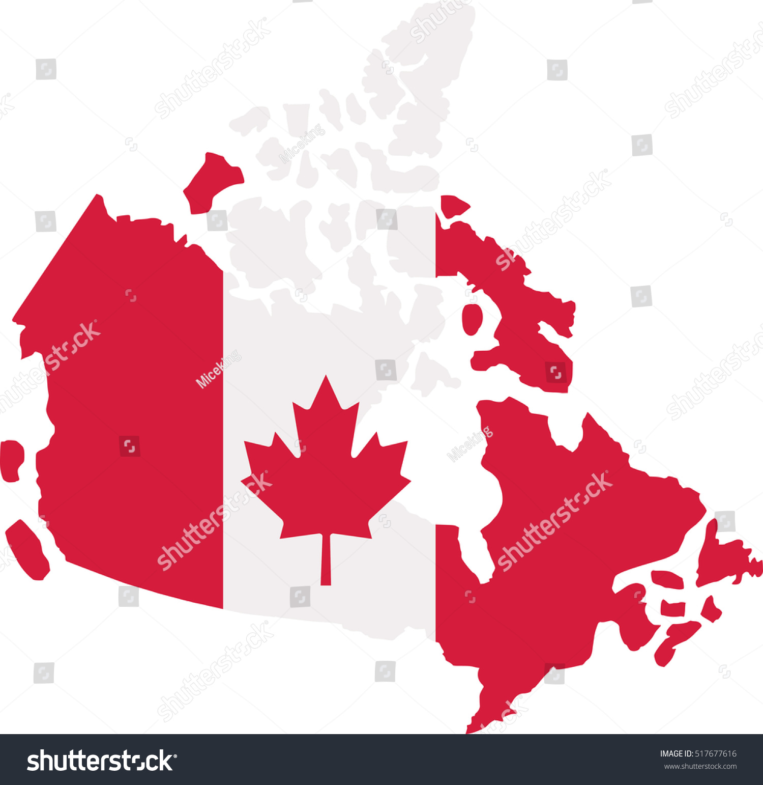 Canada Map Canadian Flag Stock Vector 517677616 - Shutterstock