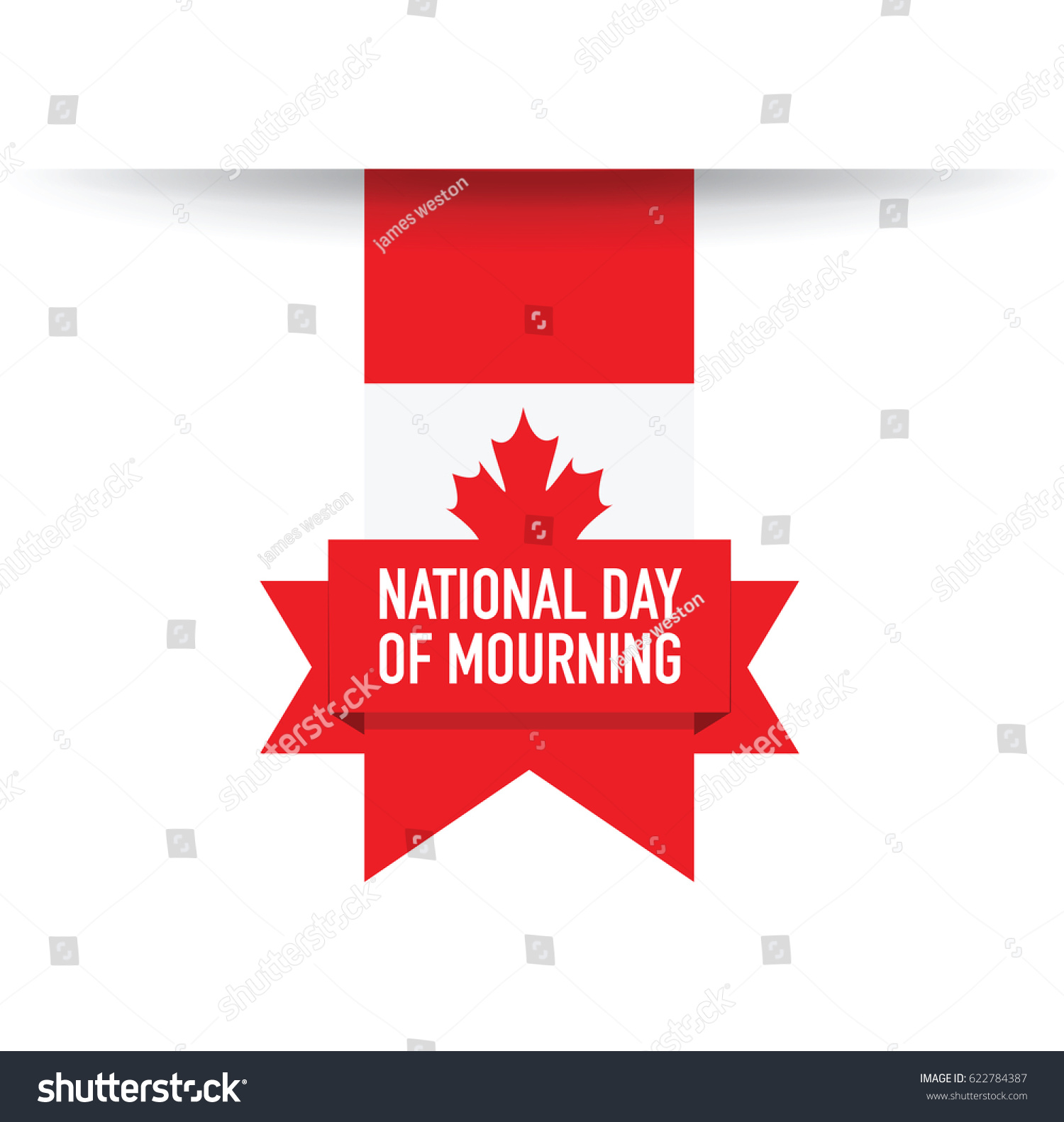 Canada National Day Mourning Flag Stock Vector (Royalty Free) 622784387