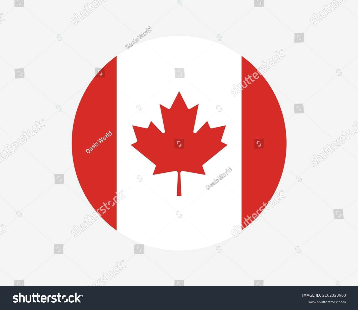 SVG of Canada Round Country Flag. Circular Canadian National Flag. Canada Circle Shape Button Banner. EPS Vector Illustration. svg