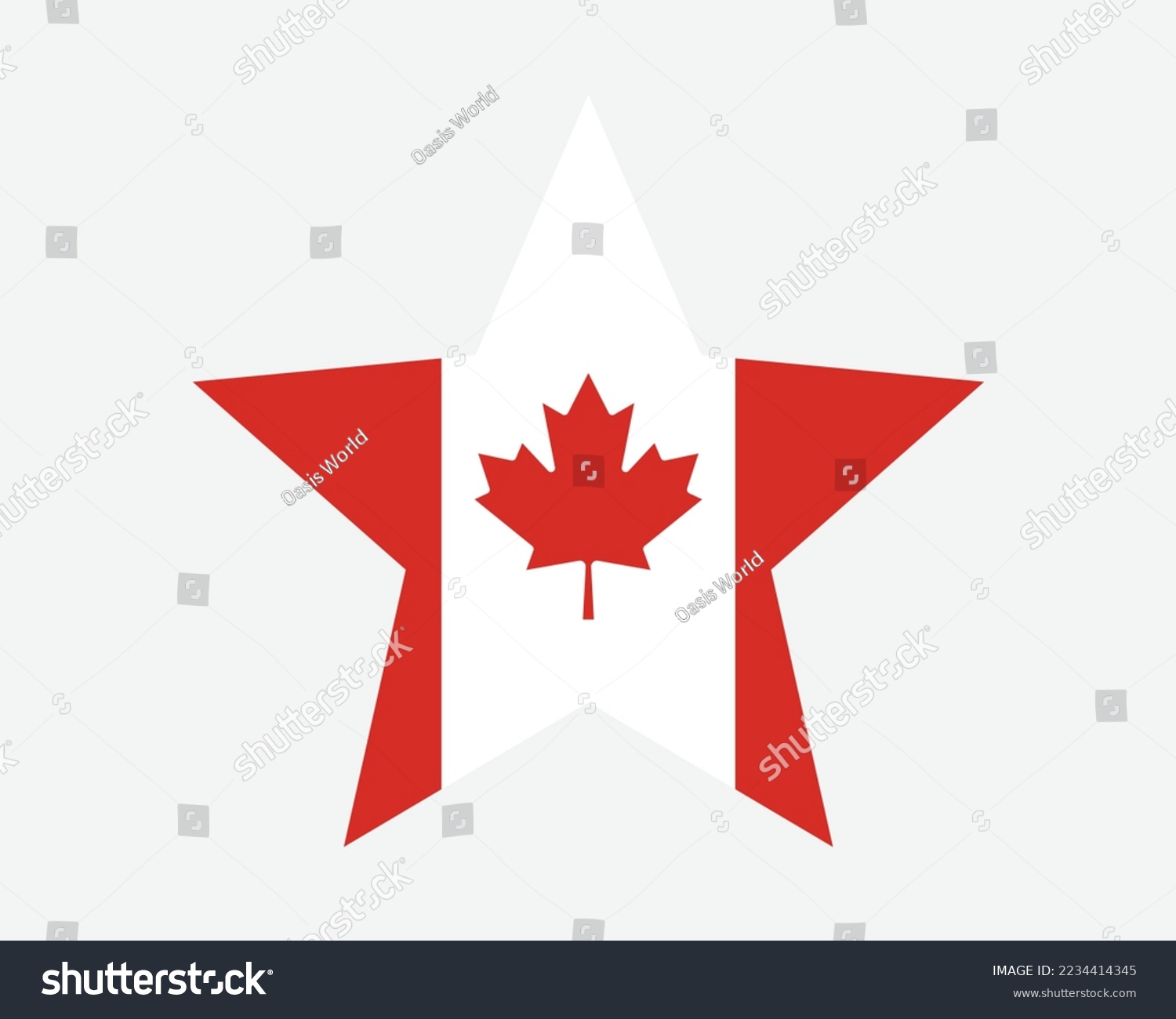 SVG of Canada Star Flag. Canadian Star Shape Flag. Country National Banner Icon Symbol Vector 2D Flat Artwork Graphic Illustration svg