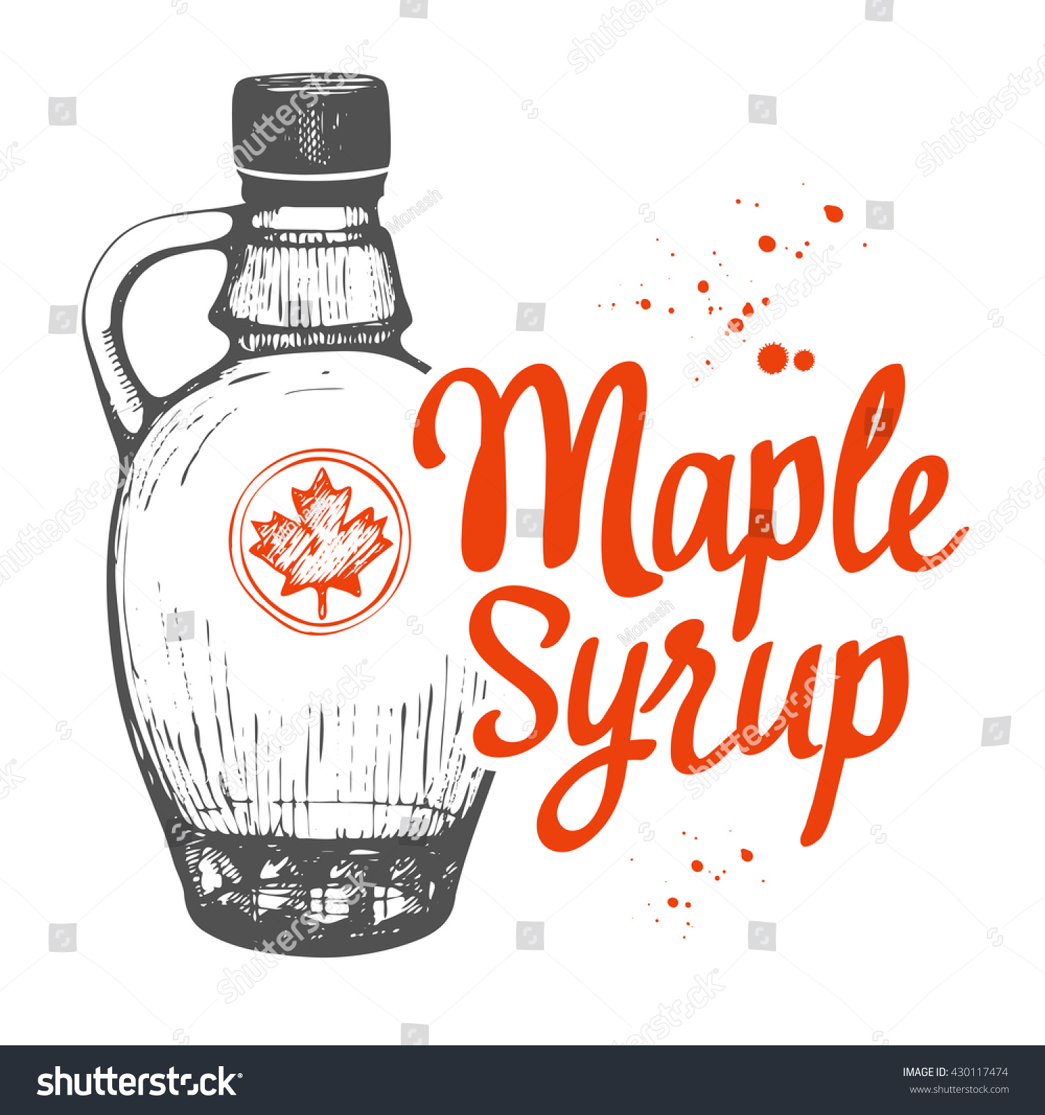 Canadian Food Sketch Style Maple Syrup Stock Vector Royalty Free 430117474 0324