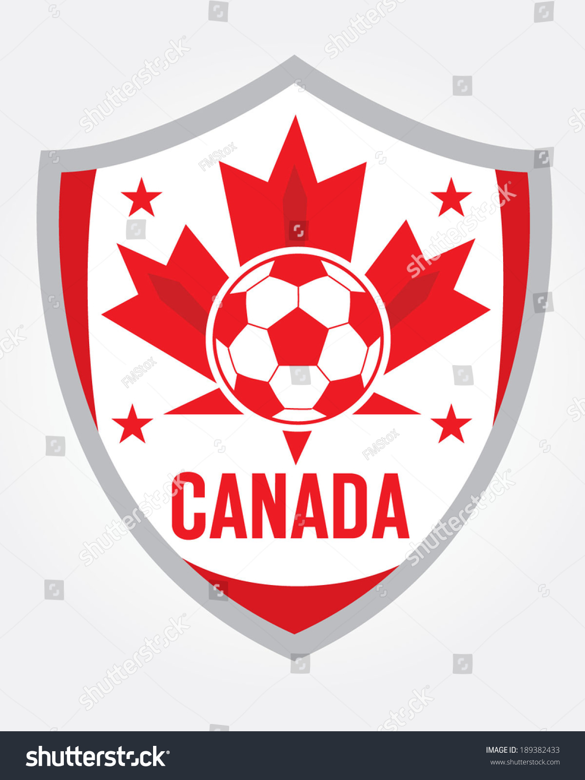 Canadian Soccer Shield Vector Stock Vector (Royalty Free) 189382433