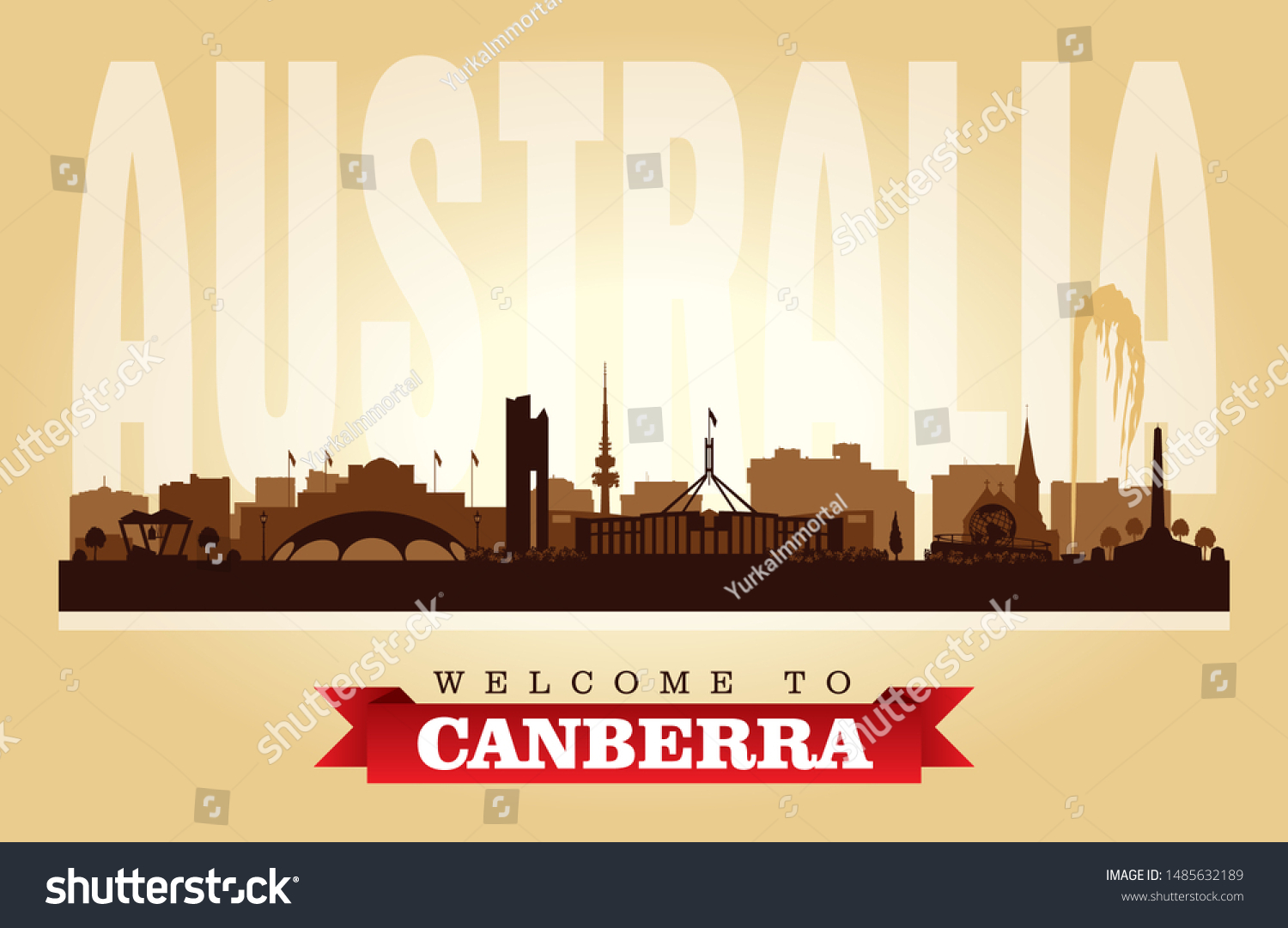 SVG of Canberra Australia city skyline vector silhouette illustration svg