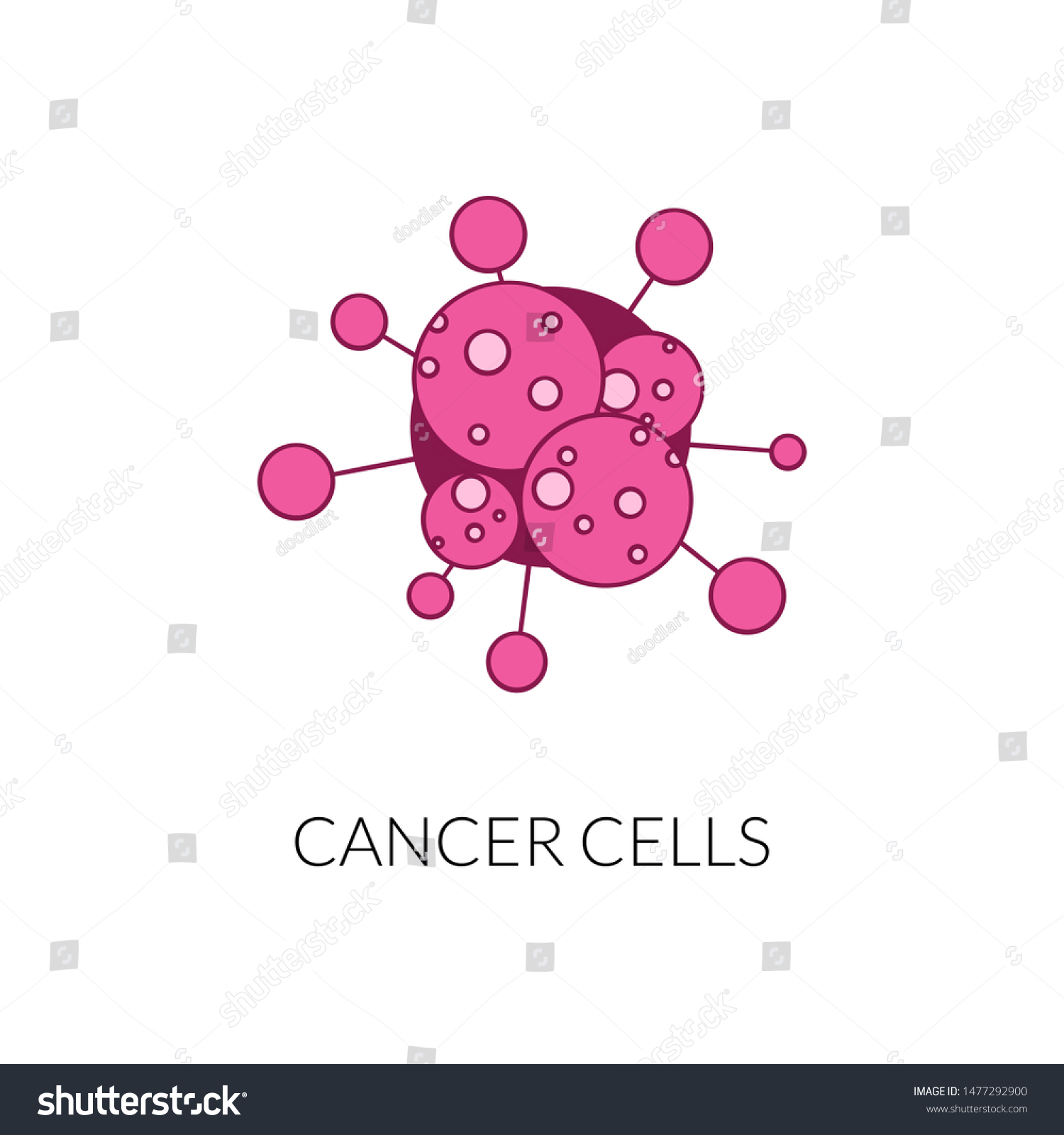 Cancer Cell Illustration On White Background Stock Vector (Royalty Free ...