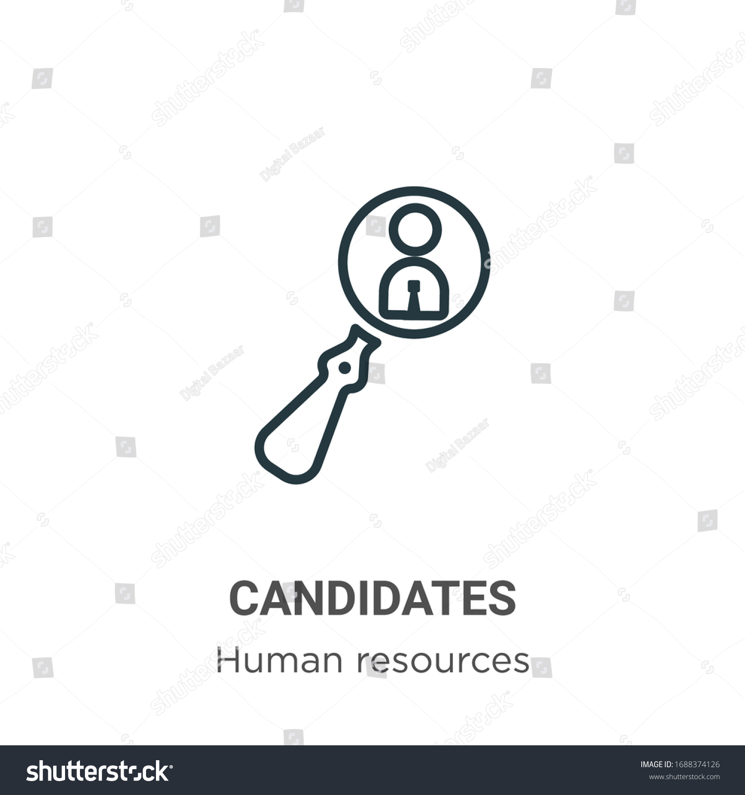 Candidates Outline Vector Icon Thin Line Stock Vector (Royalty Free ...