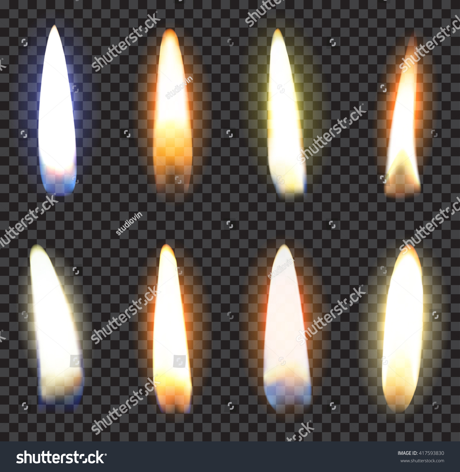 Candle Flame Set Stock Vector (Royalty Free) 417593830 - Shutterstock