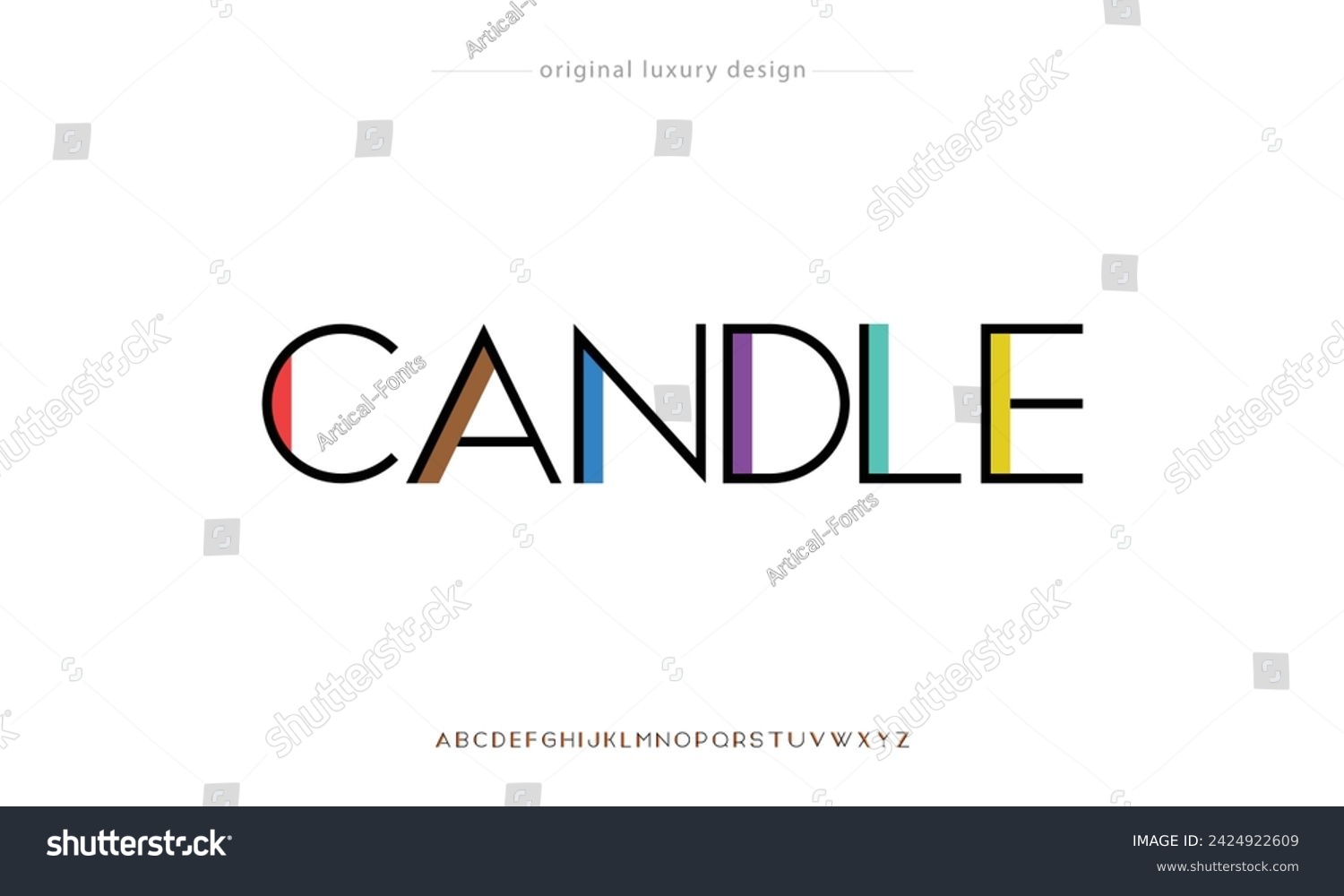 SVG of Candle modern minimal lining calligraphy alphabet capital letters font logo design svg