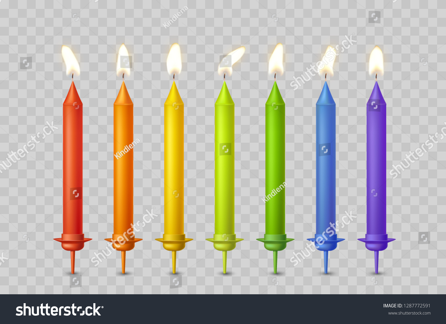 Candles Burning Fire Flame Birthday Cake Stock Vector (Royalty Free