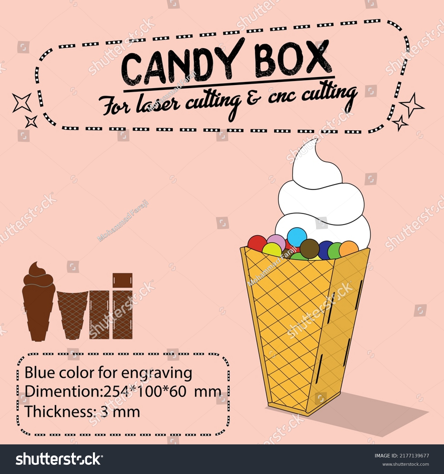 SVG of candy box for laser cutting and cnc cutting svg