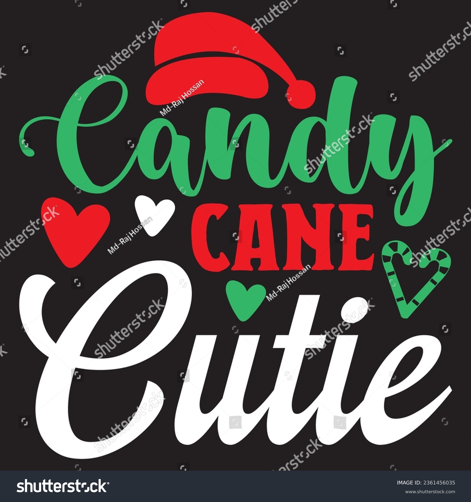 SVG of Candy Cane Cutie t-shirt design vector file svg