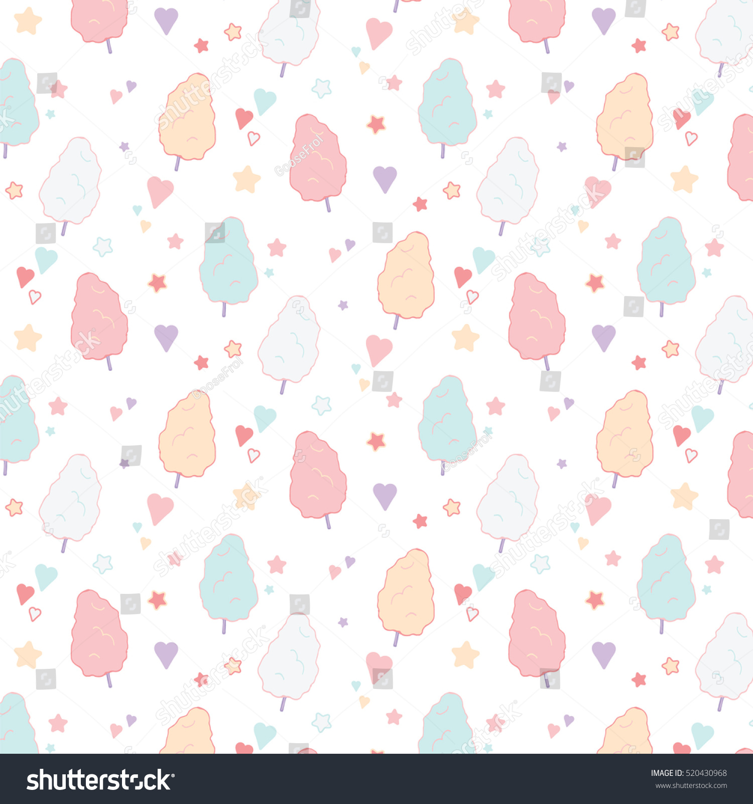 Candy Floss Vector Pattern - 520430968 : Shutterstock