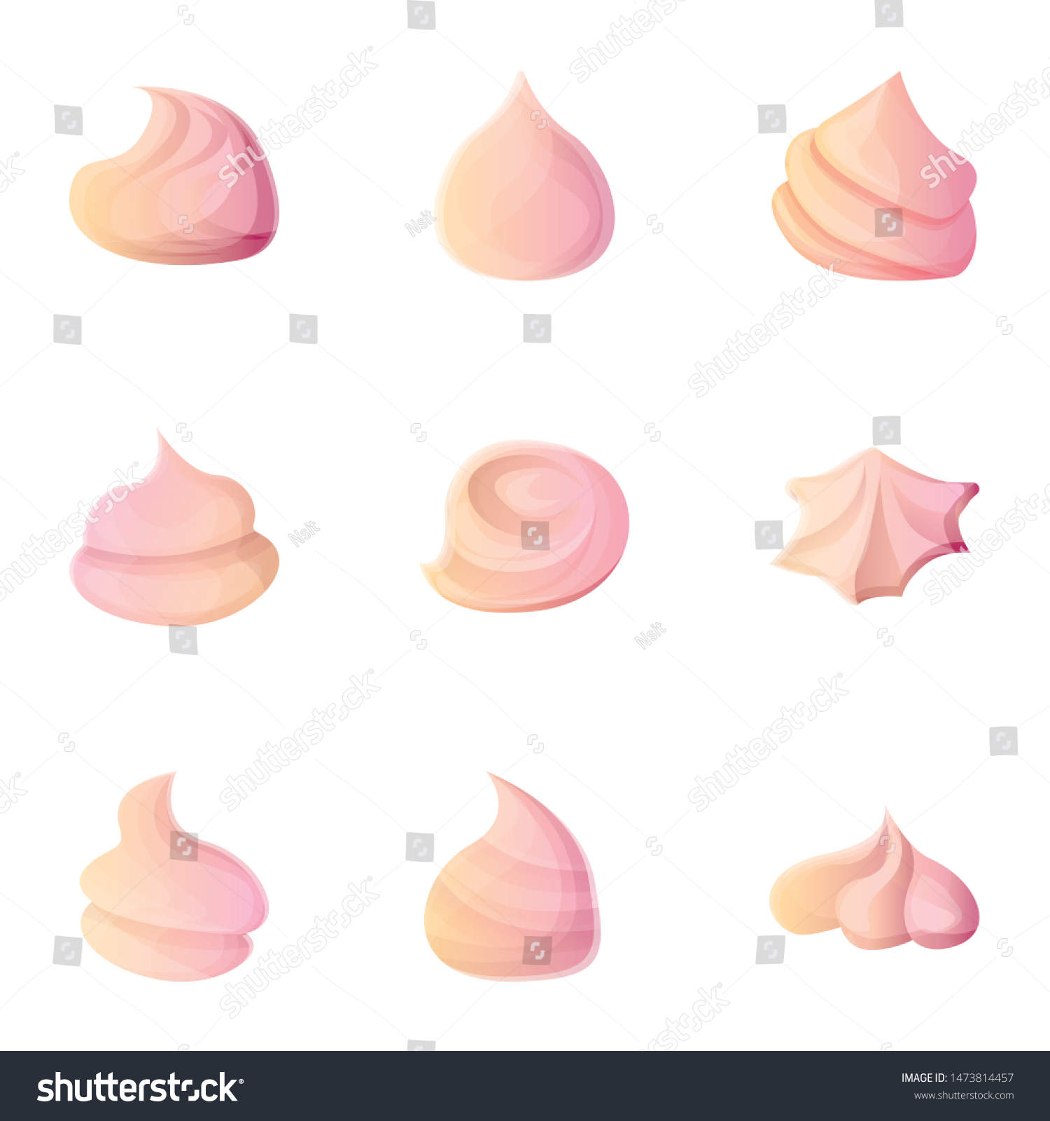 Candy Meringue Icon Set Cartoon Set Stock Vector Royalty Free 1473814457