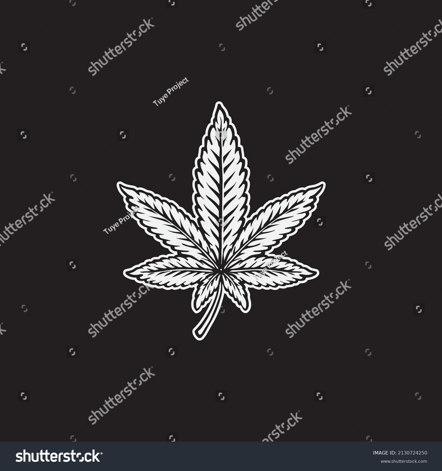 Cannabis Leaf Drawing Vector Illustration Stock Vector (Royalty Free ...