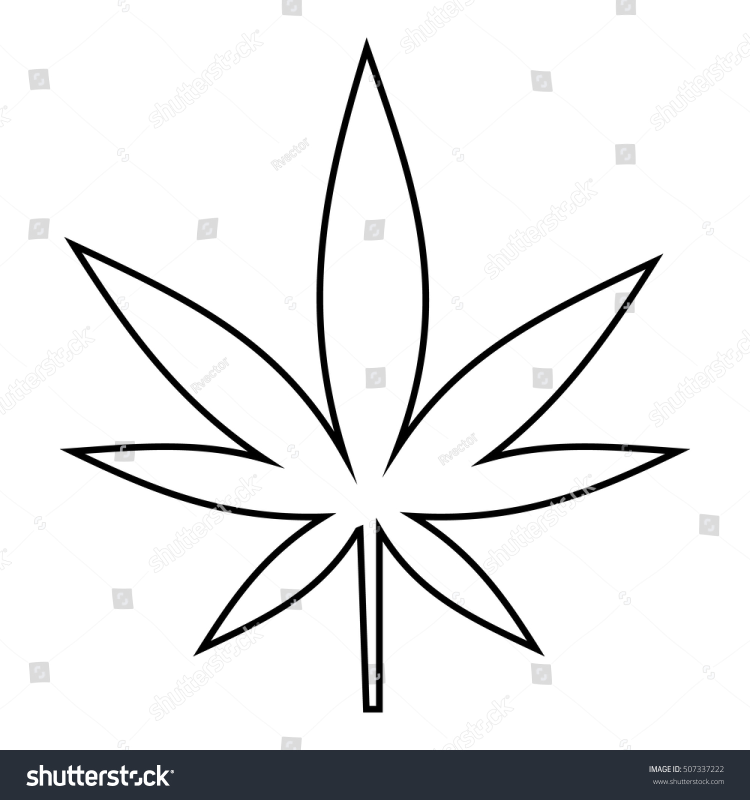 Cannabis Leaf Icon Outline Illustration Cannabis Stock ...