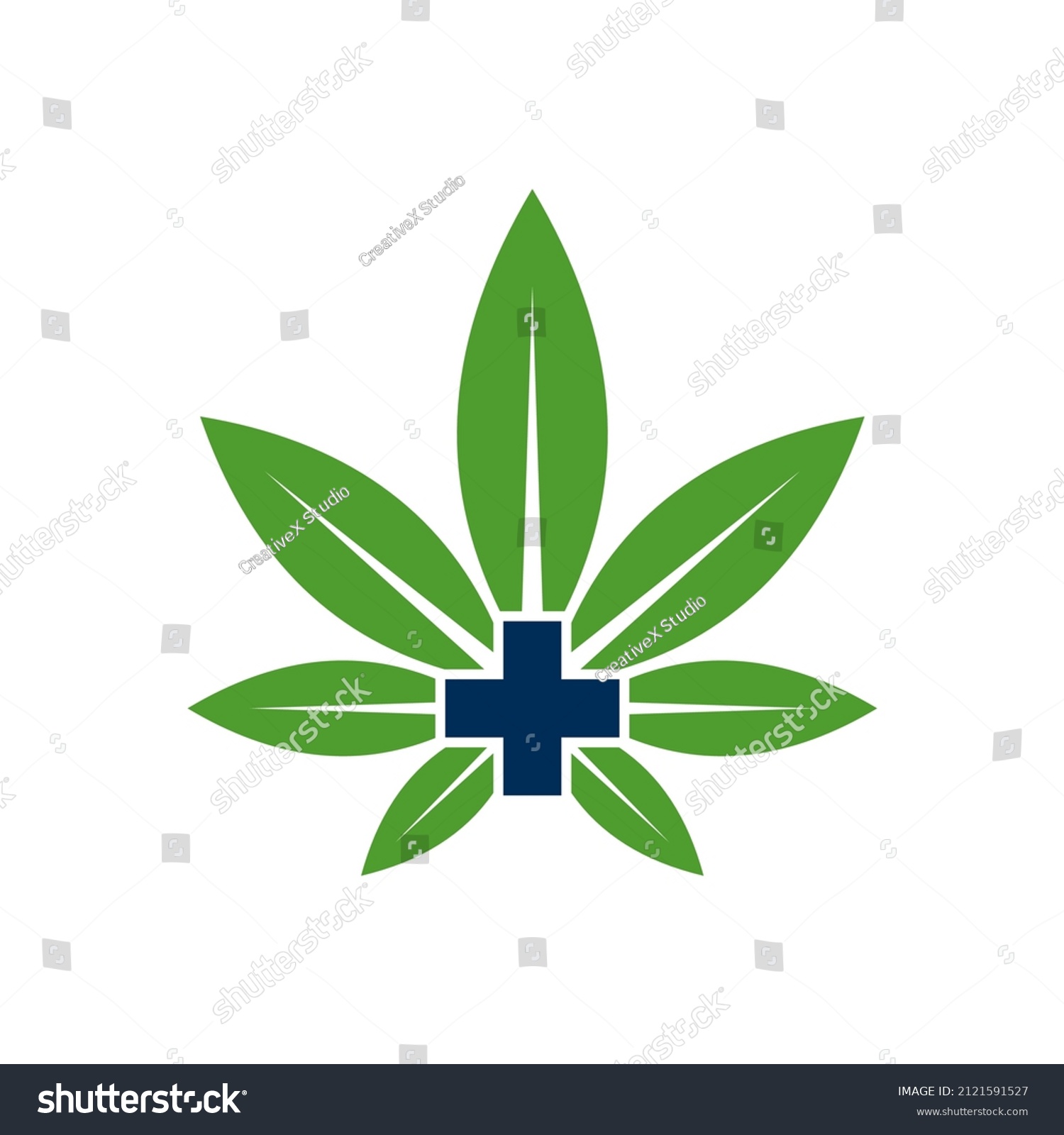 Cannabis Leaf Logo Can Be Use Stock Vector (Royalty Free) 2121591527 ...