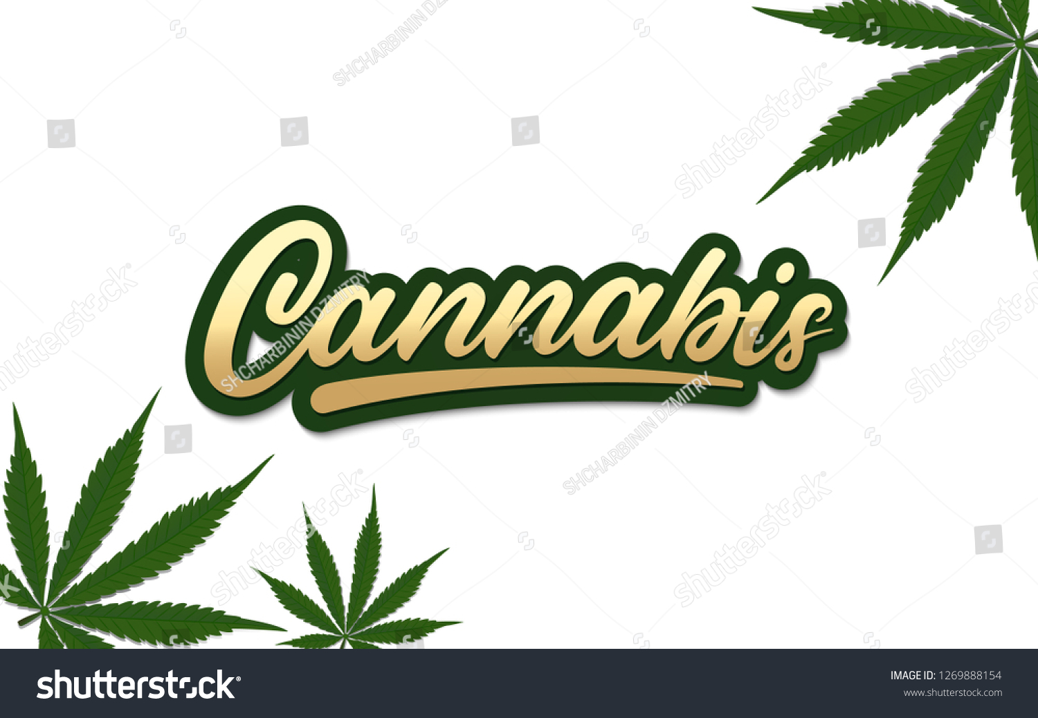 Cannabis Lettering Templateinscription Cannabis Cannabis Leaves Stock ...