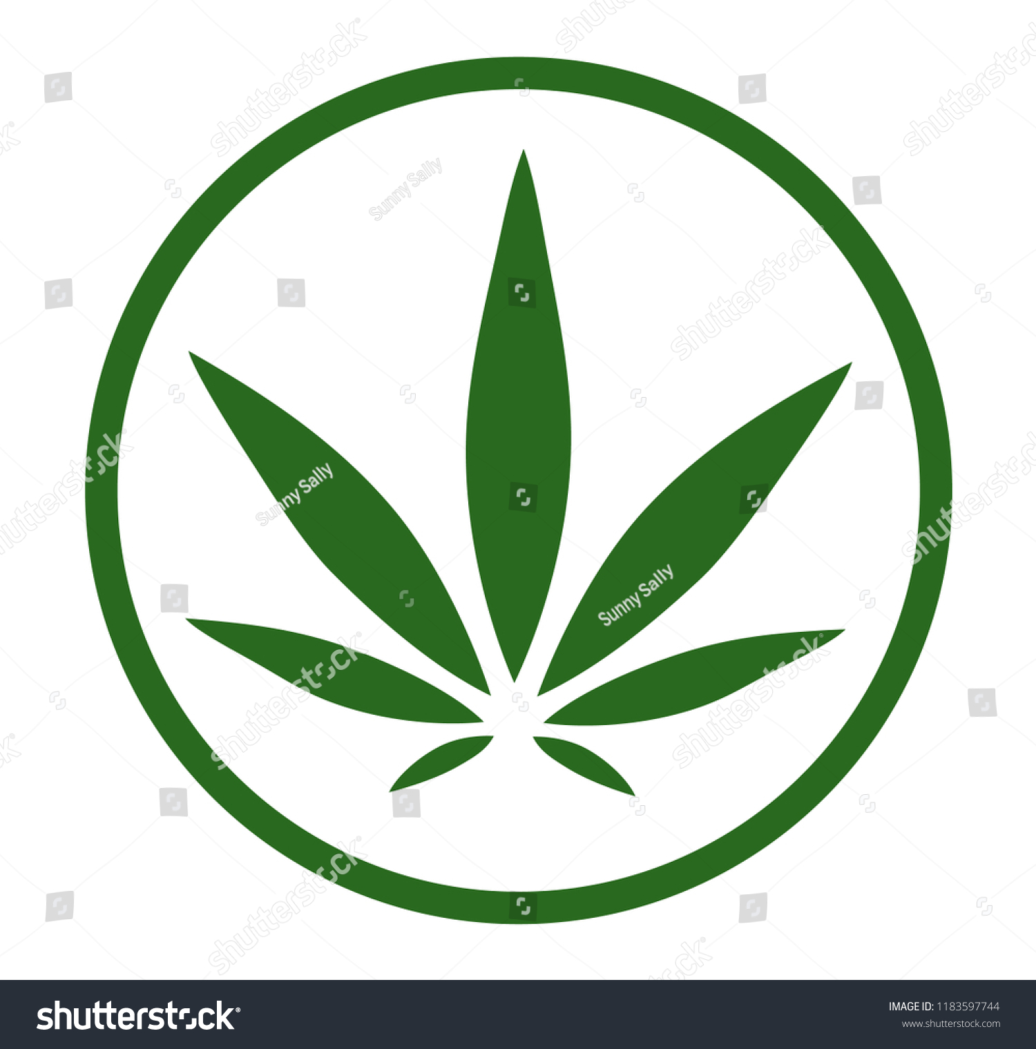 Cannabis Sign Vector Leaf Stock Vector (royalty Free) 1183597744