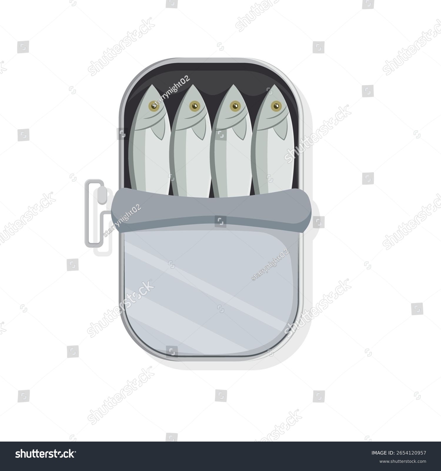 sardines in a can, cartoon style clip art preview